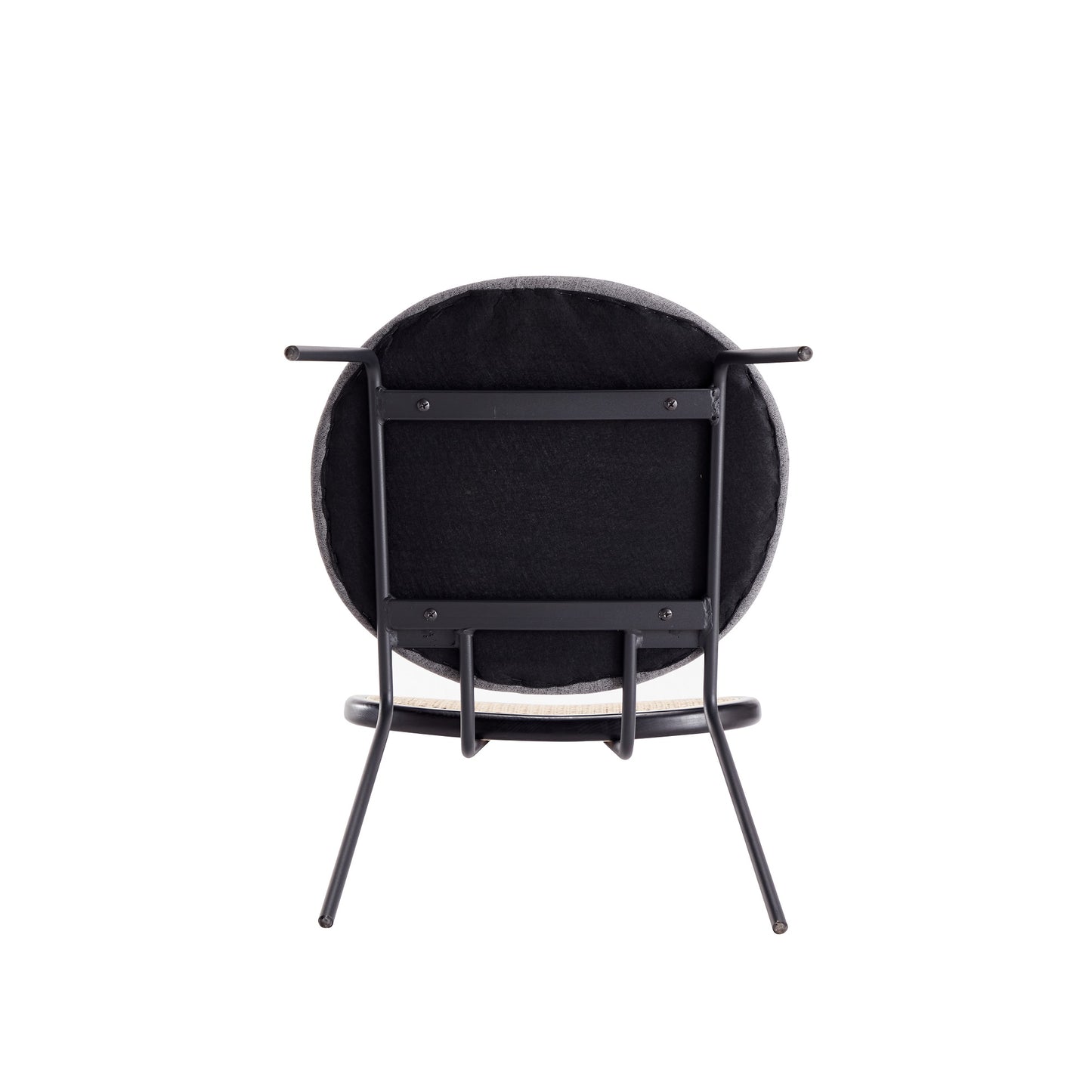 Jardin Industry Chic Cane Back Upholstered Dining Chair in Black and Gray - Set of 2 DCCA06-GY