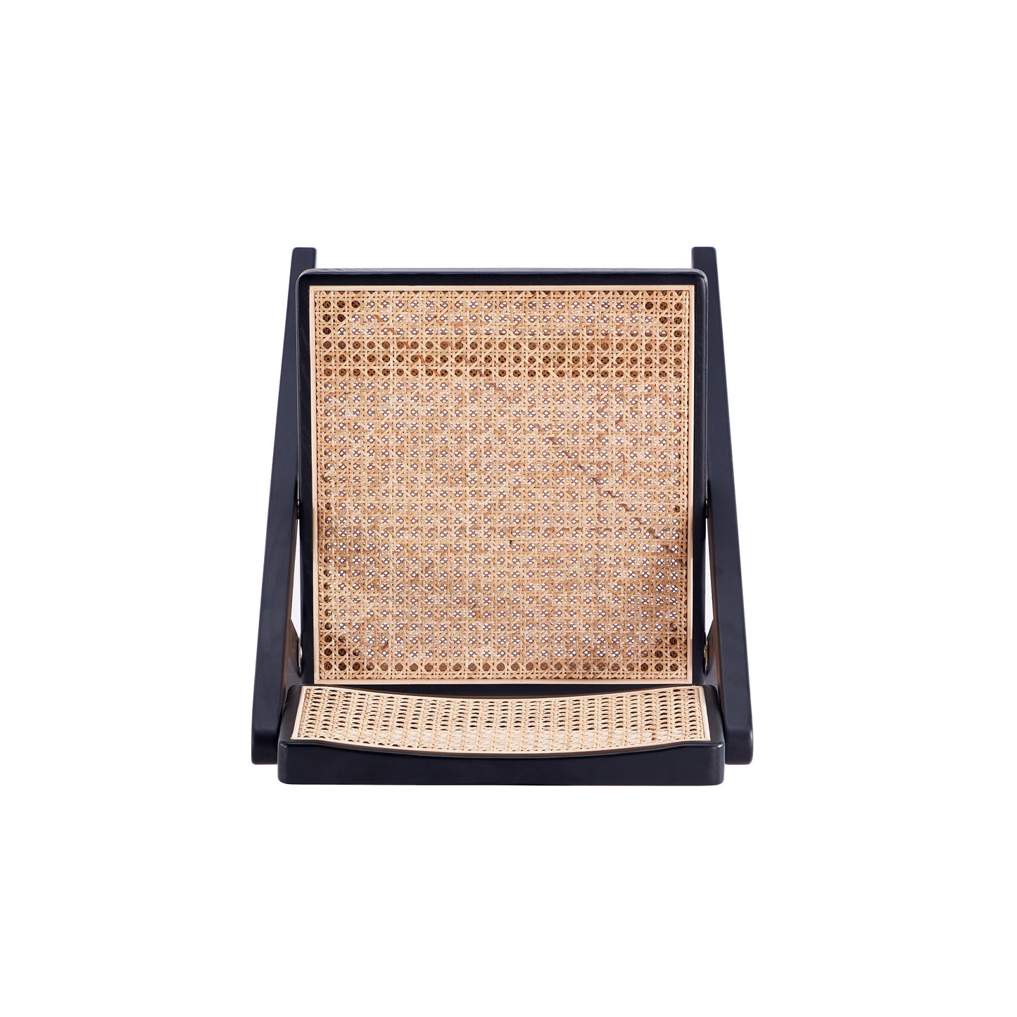 Manhattan Comfort Pullman Folding Dining Chair in Black and Natural Cane - Set of 2 DCCA08-BK