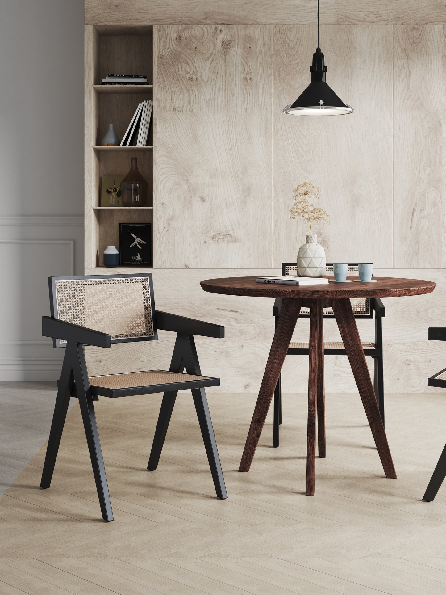 Hamlet Industry Chic Wood Armchair in Black and Natural DCCA09-BK