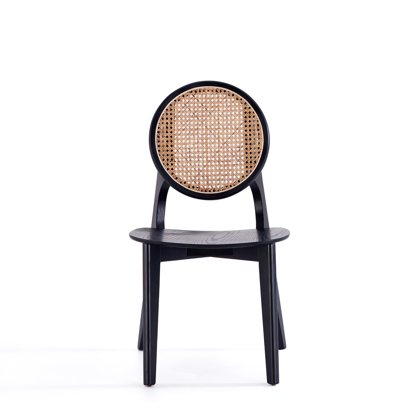 Versailles Industry Chic Wood Dining Chair in Black and Natural - Set of 2 DCCA11-BK