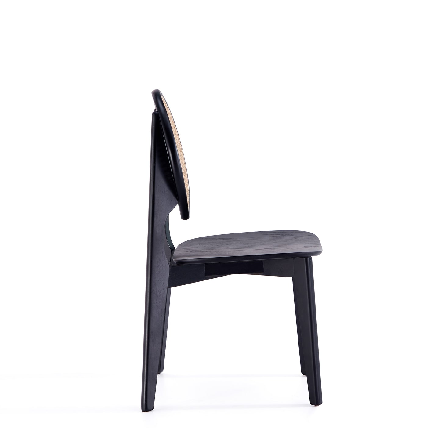 Versailles Industry Chic Wood Dining Chair in Black and Natural - Set of 2 DCCA11-BK
