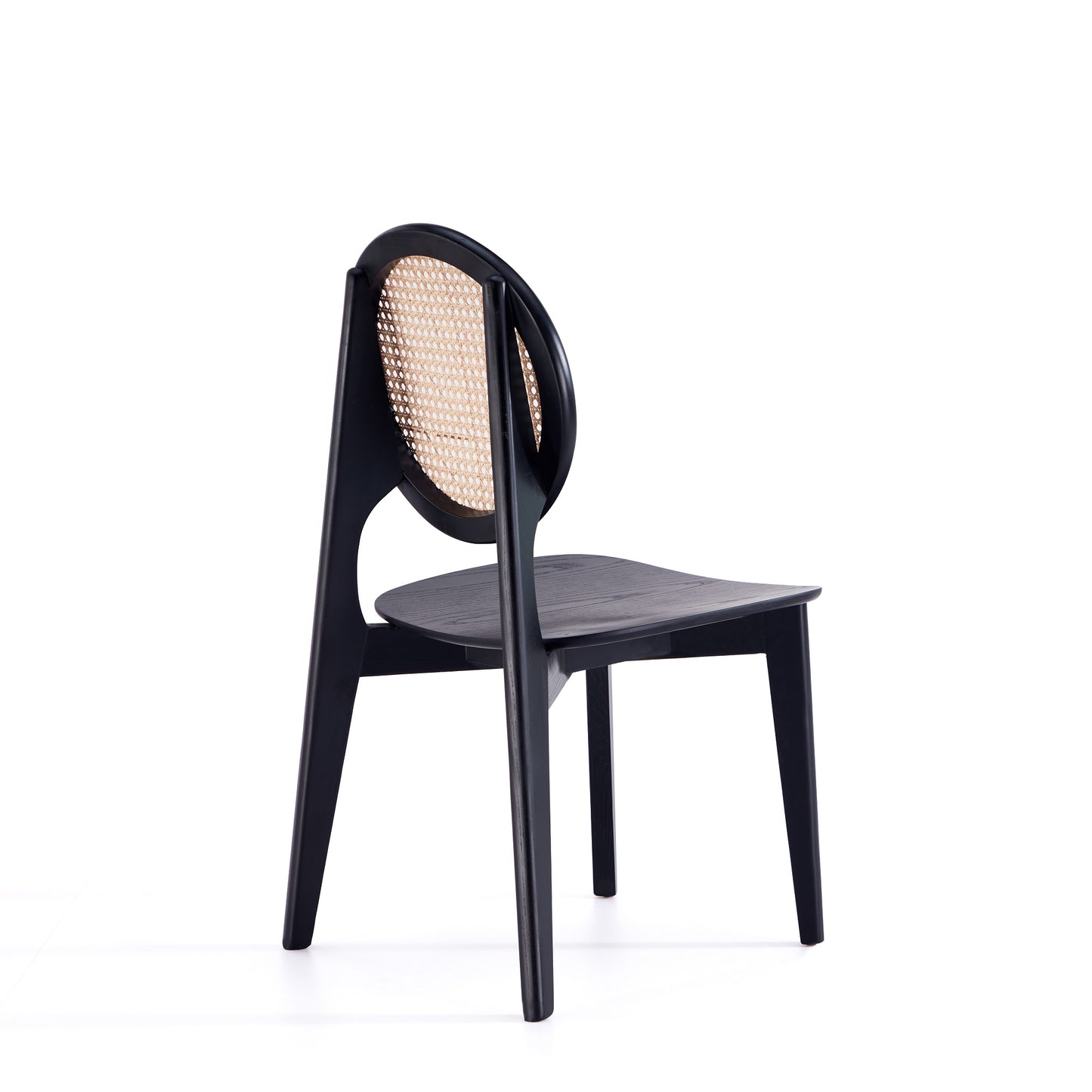 Versailles Industry Chic Wood Dining Chair in Black and Natural - Set of 2 DCCA11-BK