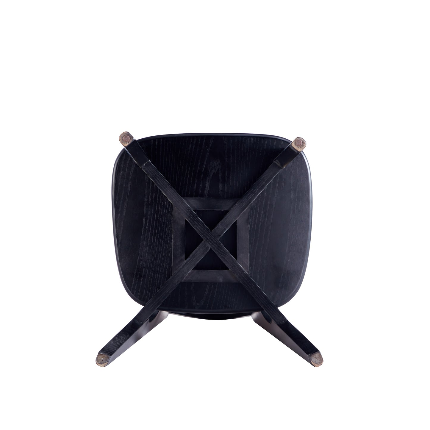 Versailles Industry Chic Wood Dining Chair in Black and Natural - Set of 2 DCCA11-BK