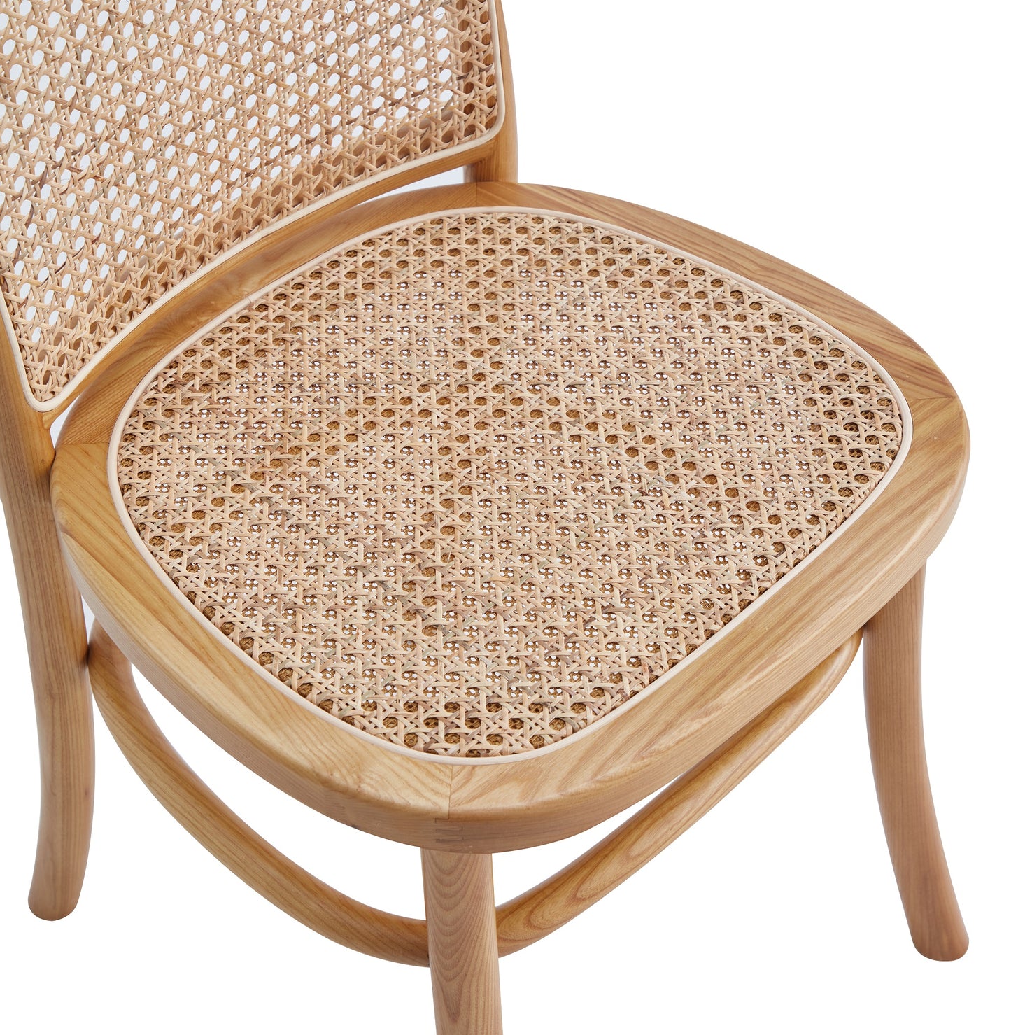 Manhattan Comfort Paragon Dining Chair 2.0 in Nature and Cane - Set of 2 DCCA12-NA