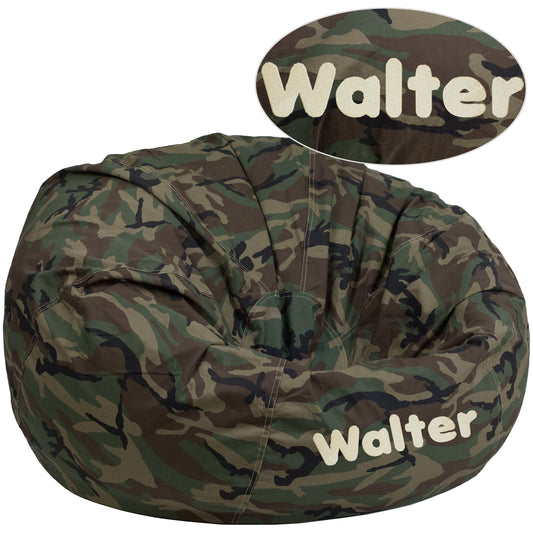 Duncan Personalized Oversized Camouflage Bean Bag Chair for Kids and Adults Camouflage