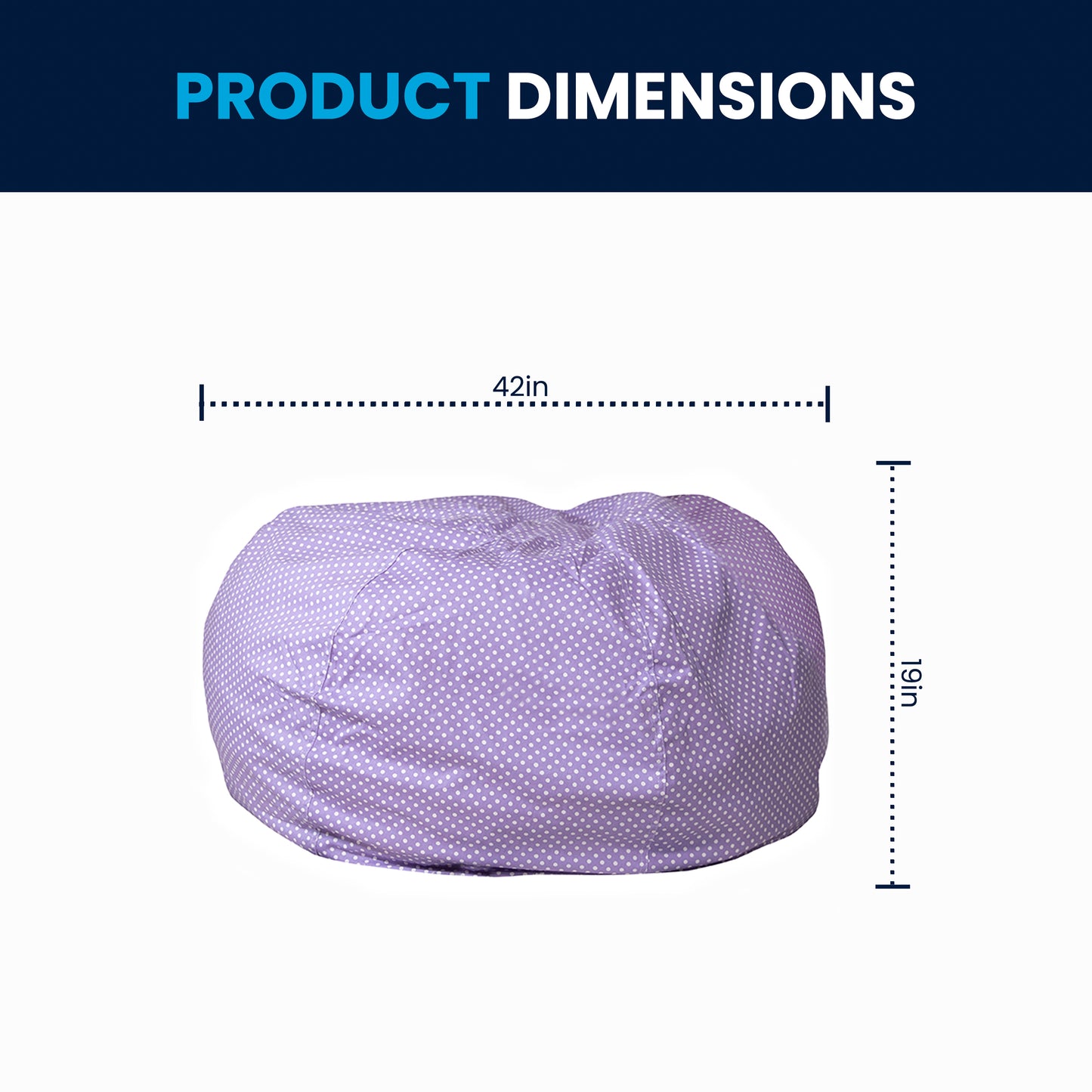 Duncan Oversized Lavender Dot Refillable Bean Bag Chair for All Ages Lavender Dot