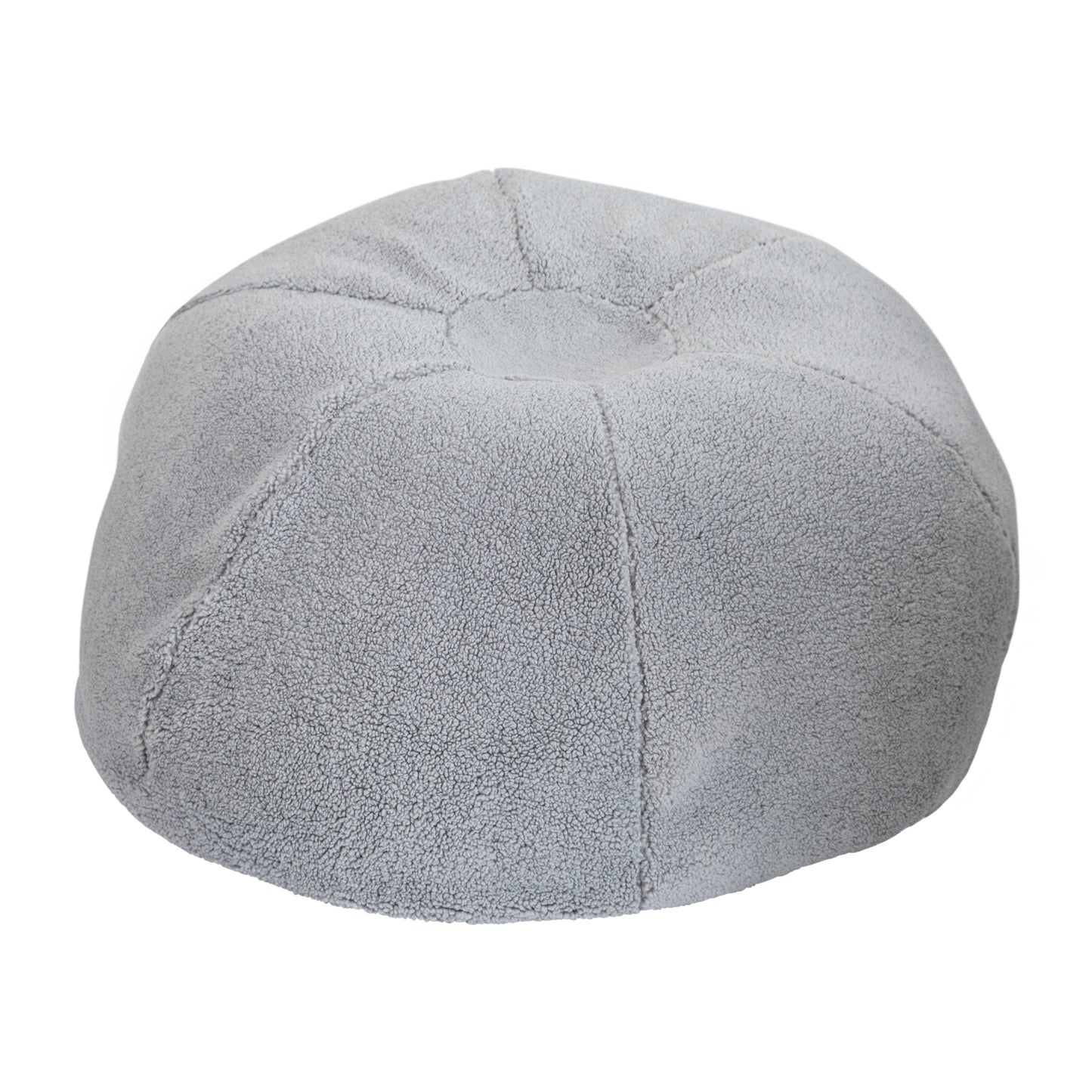 Duncan Large Gray Faux Sherpa Refillable Bean Bag Chair for Kids and Teens Gray Sherpa