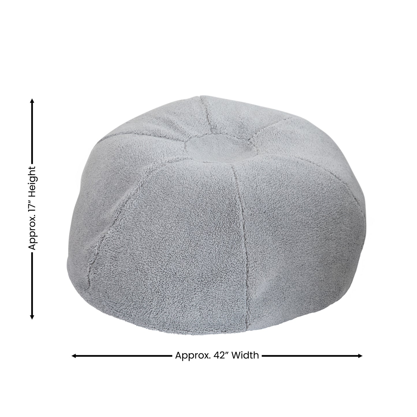 Duncan Large Gray Faux Sherpa Refillable Bean Bag Chair for Kids and Teens Gray Sherpa