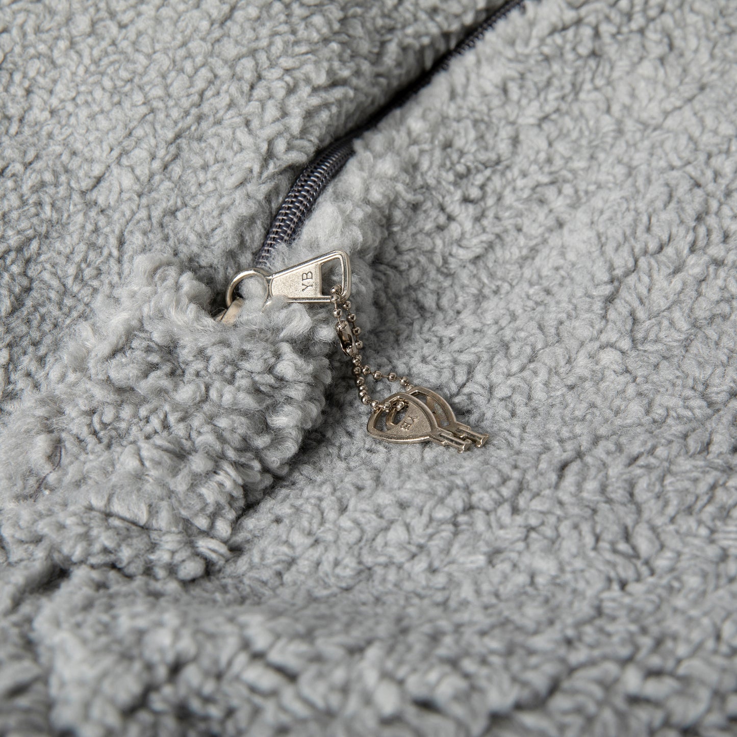 Duncan Large Gray Faux Sherpa Refillable Bean Bag Chair for Kids and Teens Gray Sherpa