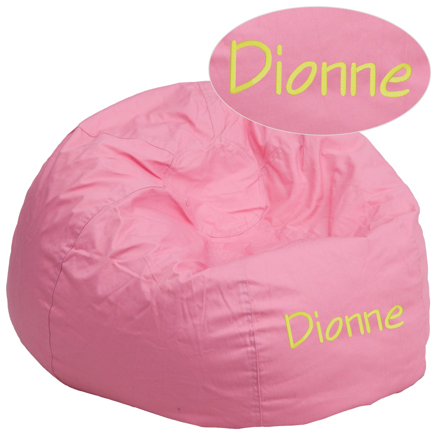 Duncan Personalized Oversized Solid Light Pink Bean Bag Chair for Kids and Adults Light Pink