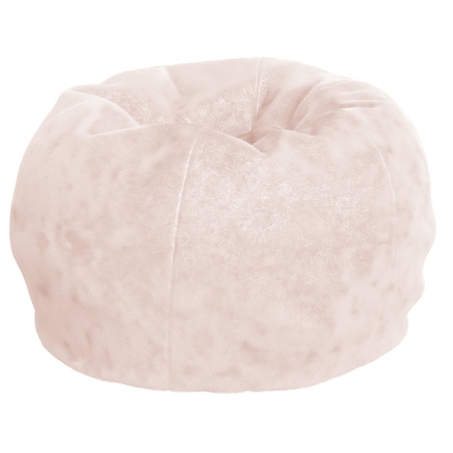 Dillon Small Blush Furry Refillable Bean Bag Chair for Kids and Teens Blush Furry