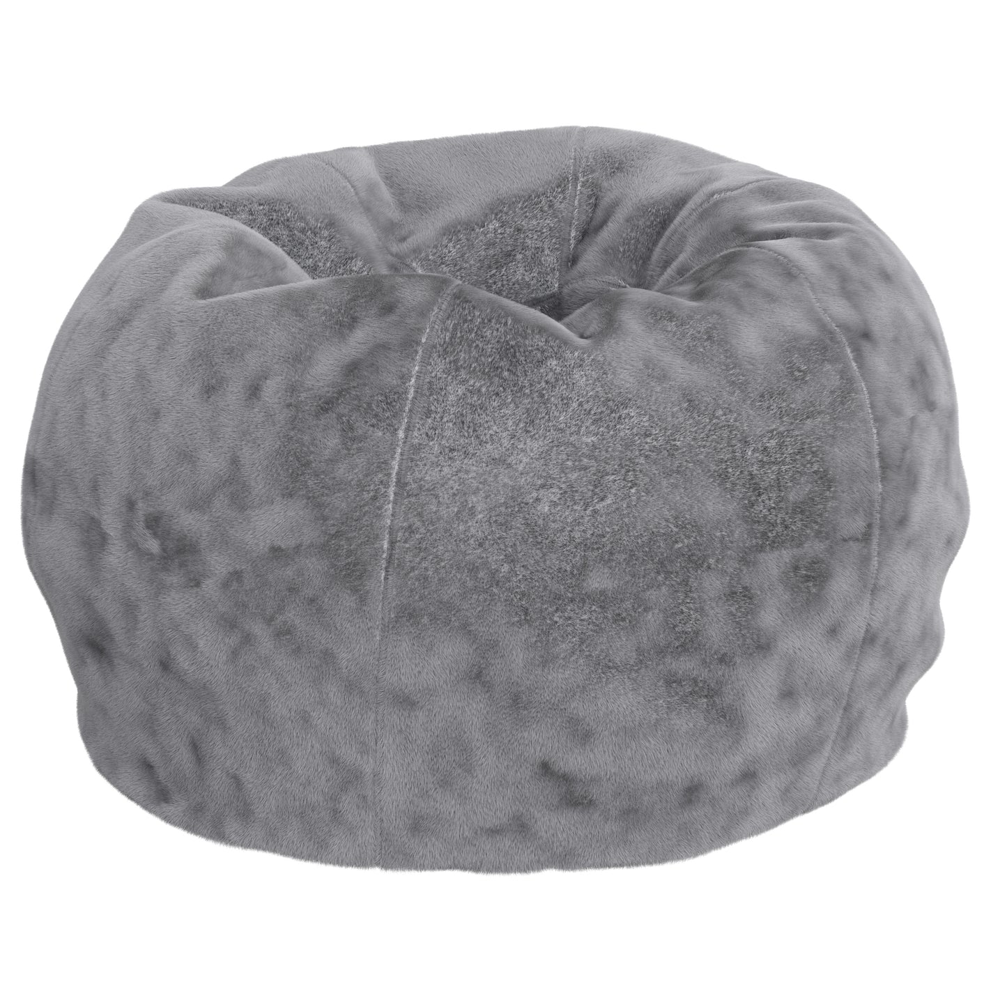 Dillon Small Gray Furry Refillable Bean Bag Chair for Kids and Teens Gray Furry