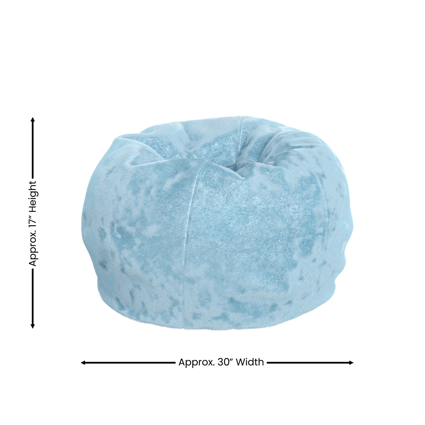 Dillon Small Teal Furry Refillable Bean Bag Chair for Kids and Teens Teal Furry