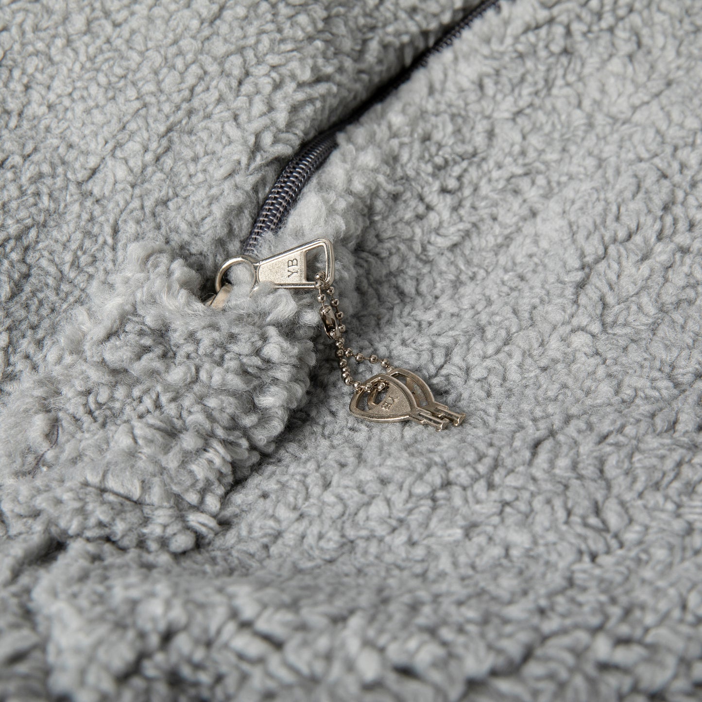 Dillon Small Gray Faux Sherpa Refillable Bean Bag Chair for Kids and Teens Gray Sherpa