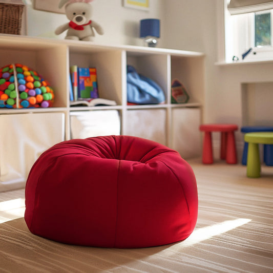 Dillon Small Solid Red Refillable Bean Bag Chair for Kids and Teens Red