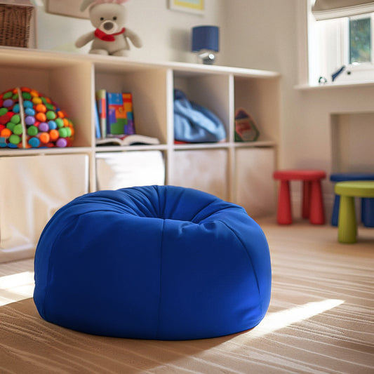 Dillon Small Solid Royal Blue Refillable Bean Bag Chair for Kids and Teens Royal Blue
