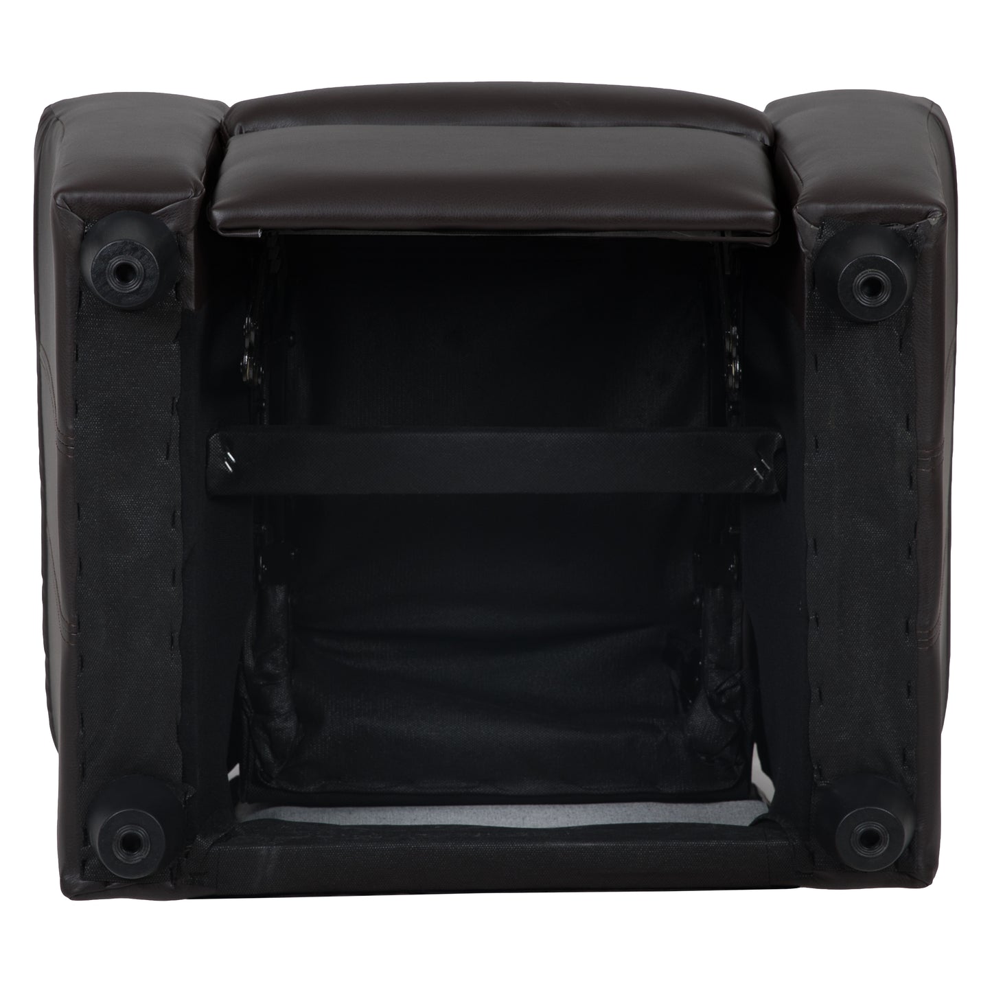 Vana Contemporary Brown LeatherSoft Kids Recliner with Cup Holder and Headrest Brown LeatherSoft
