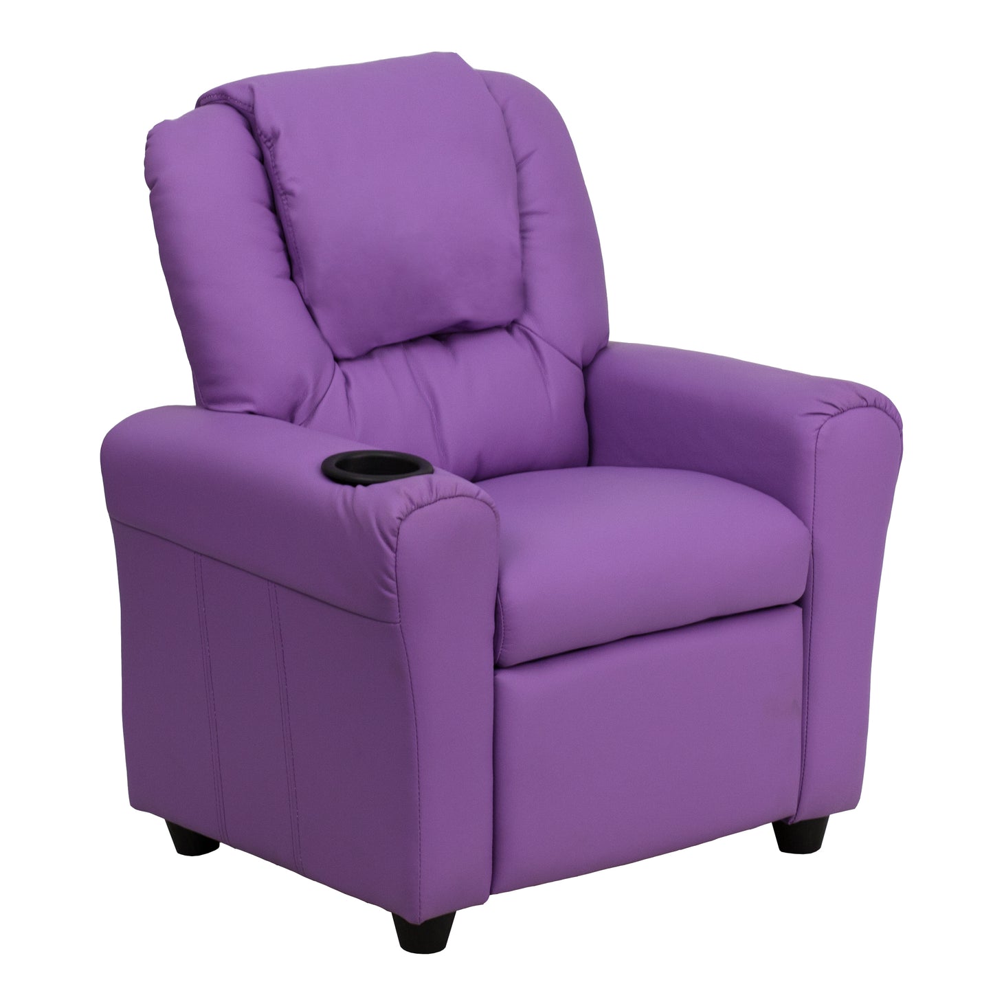 Vana Contemporary Lavender Vinyl Kids Recliner with Cup Holder and Headrest Lavender Vinyl