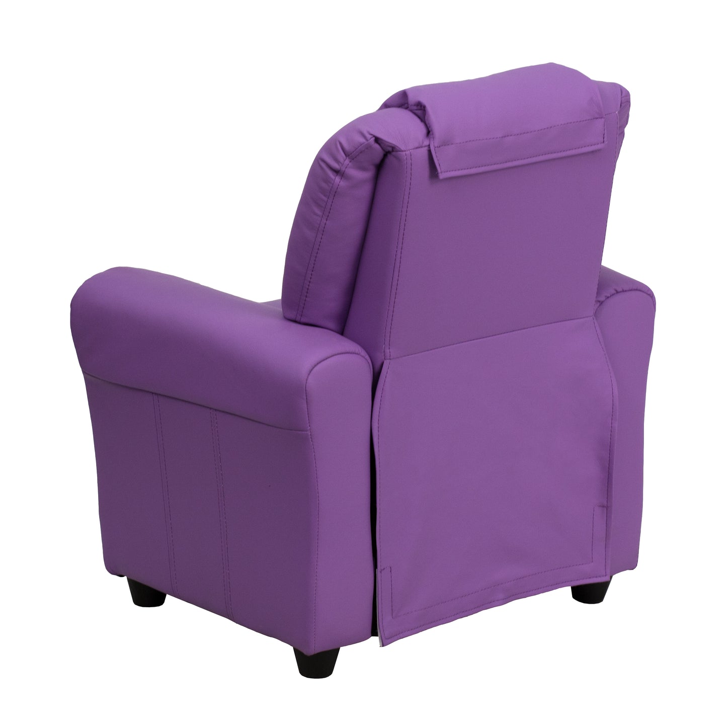Vana Contemporary Lavender Vinyl Kids Recliner with Cup Holder and Headrest Lavender Vinyl