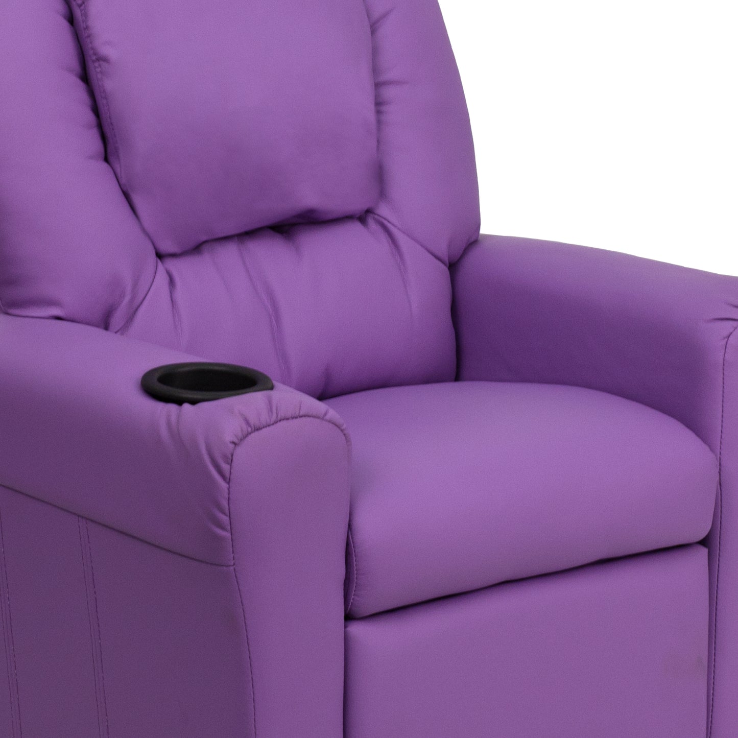 Vana Contemporary Lavender Vinyl Kids Recliner with Cup Holder and Headrest Lavender Vinyl