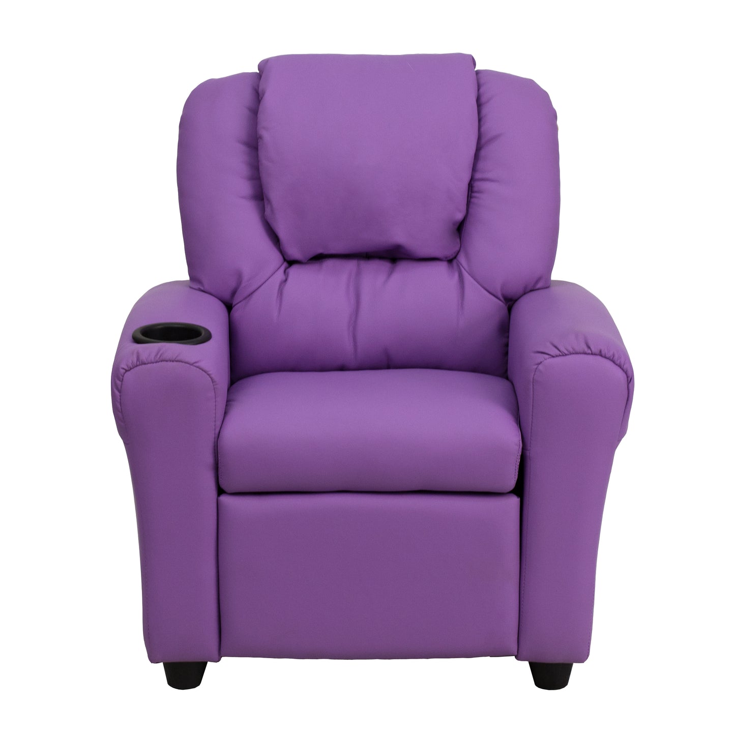 Vana Contemporary Lavender Vinyl Kids Recliner with Cup Holder and Headrest Lavender Vinyl