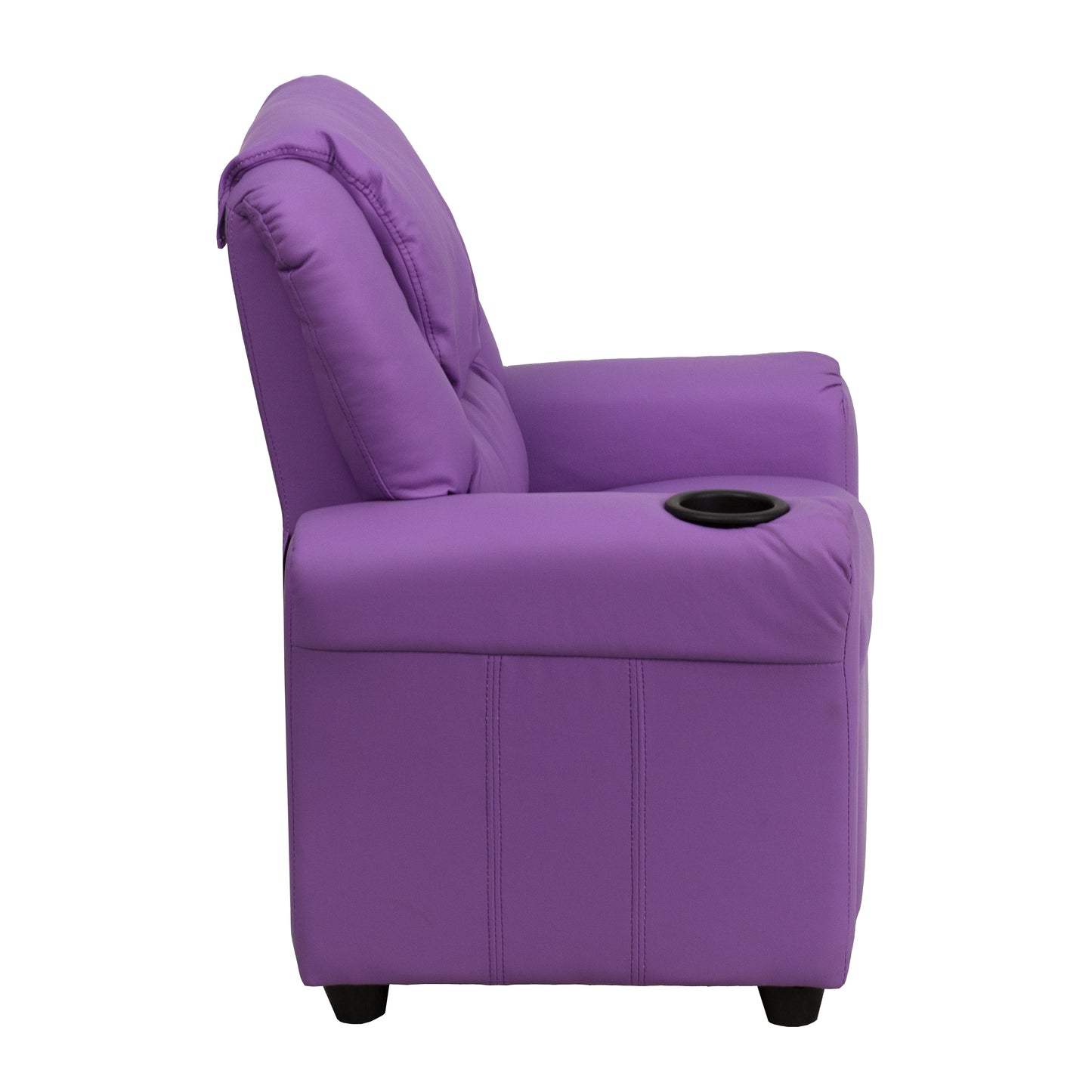 Vana Contemporary Lavender Vinyl Kids Recliner with Cup Holder and Headrest Lavender Vinyl