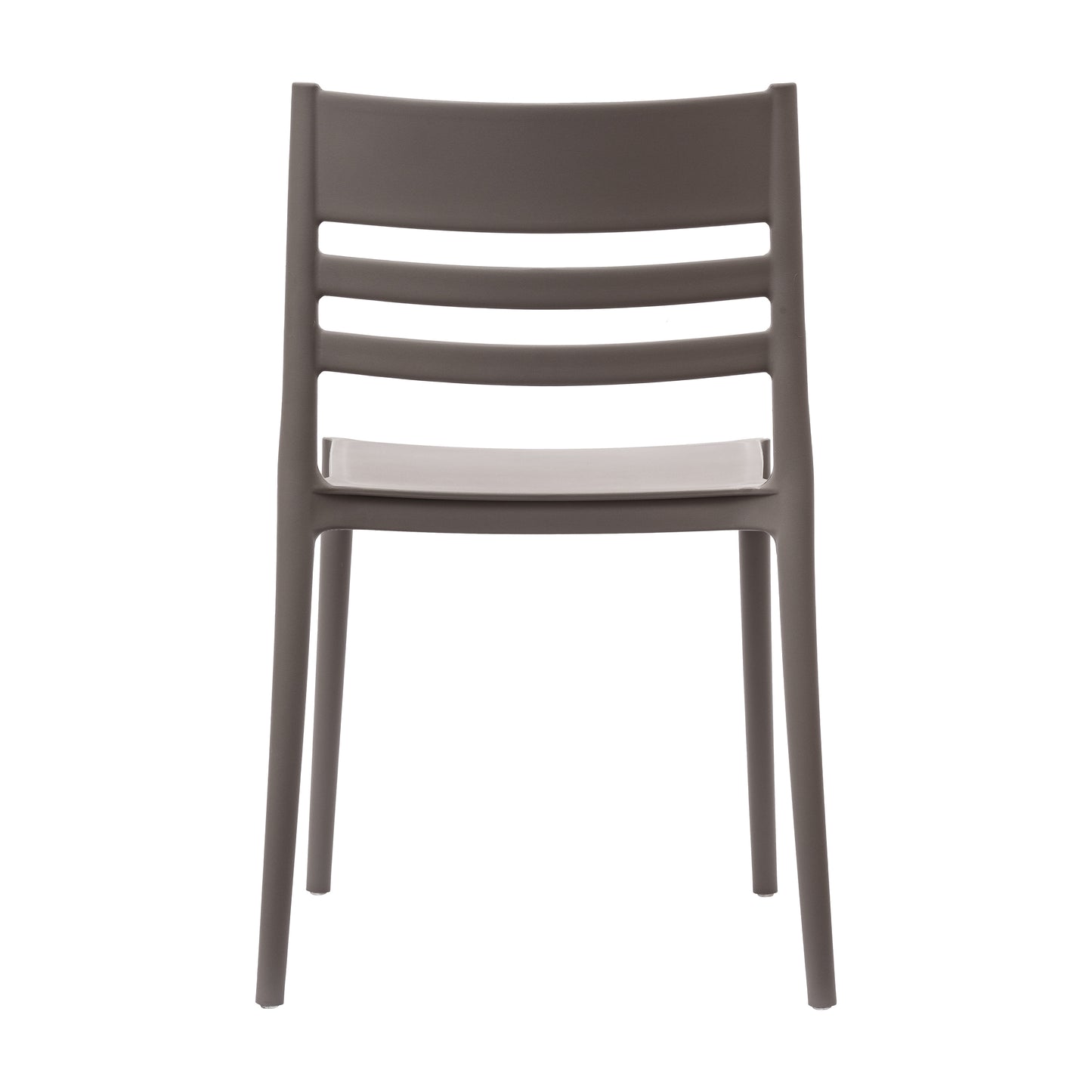 Bridgeport Indoor-Outdoor Stacking Patio Chair with Slatted Backrest, Commercial All-Weather Resin Chair in Gray Gray