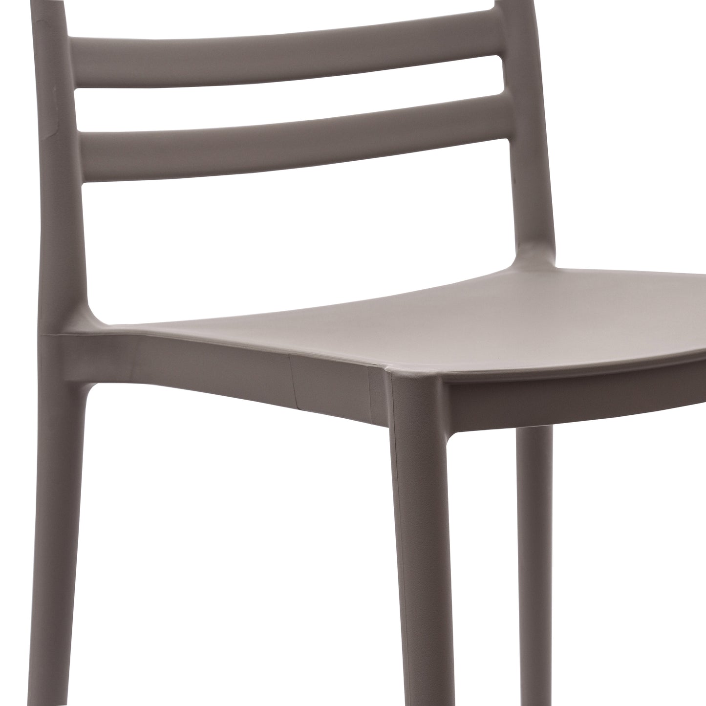 Bridgeport Indoor-Outdoor Stacking Patio Chair with Slatted Backrest, Commercial All-Weather Resin Chair in Gray Gray