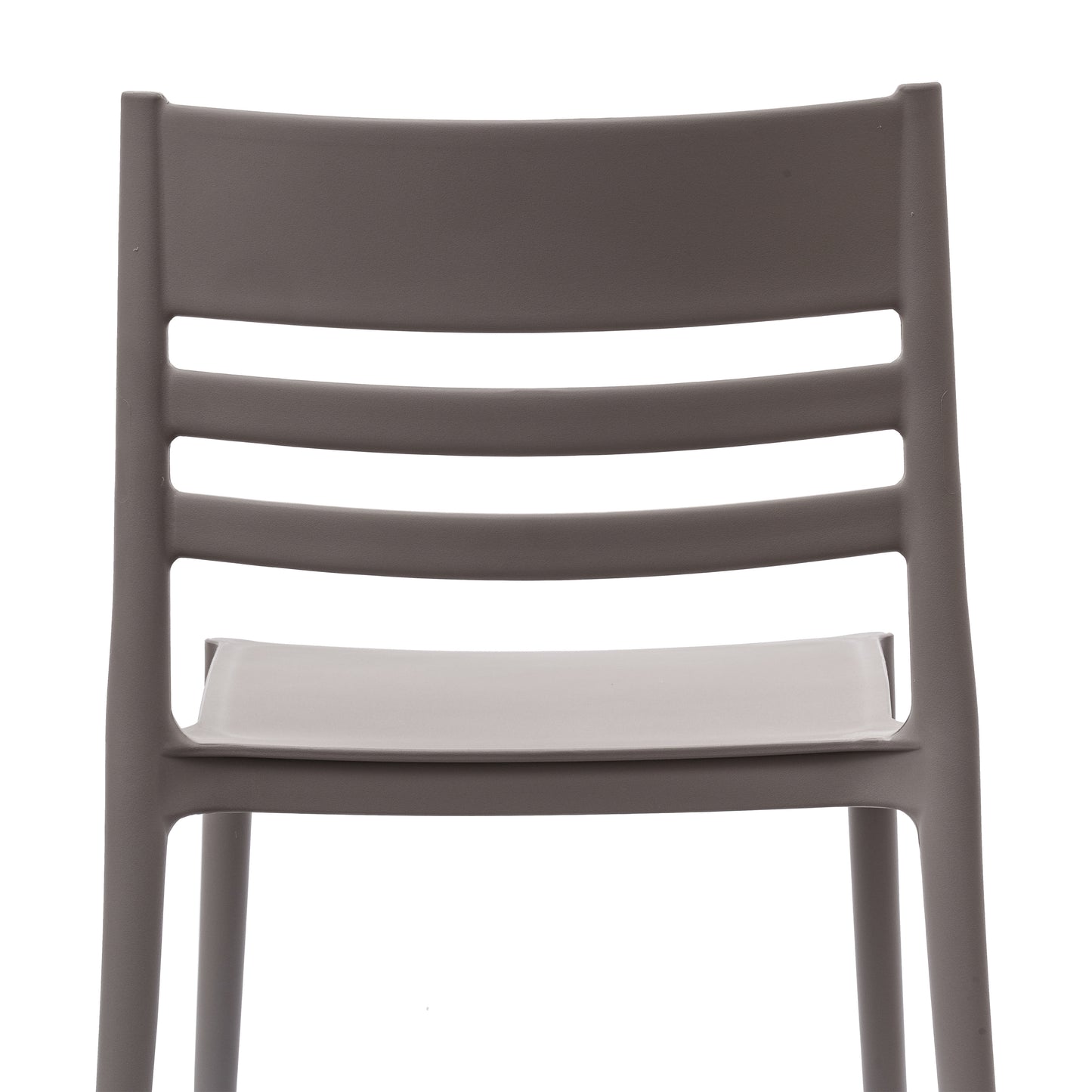 Bridgeport Indoor-Outdoor Stacking Patio Chair with Slatted Backrest, Commercial All-Weather Resin Chair in Gray Gray