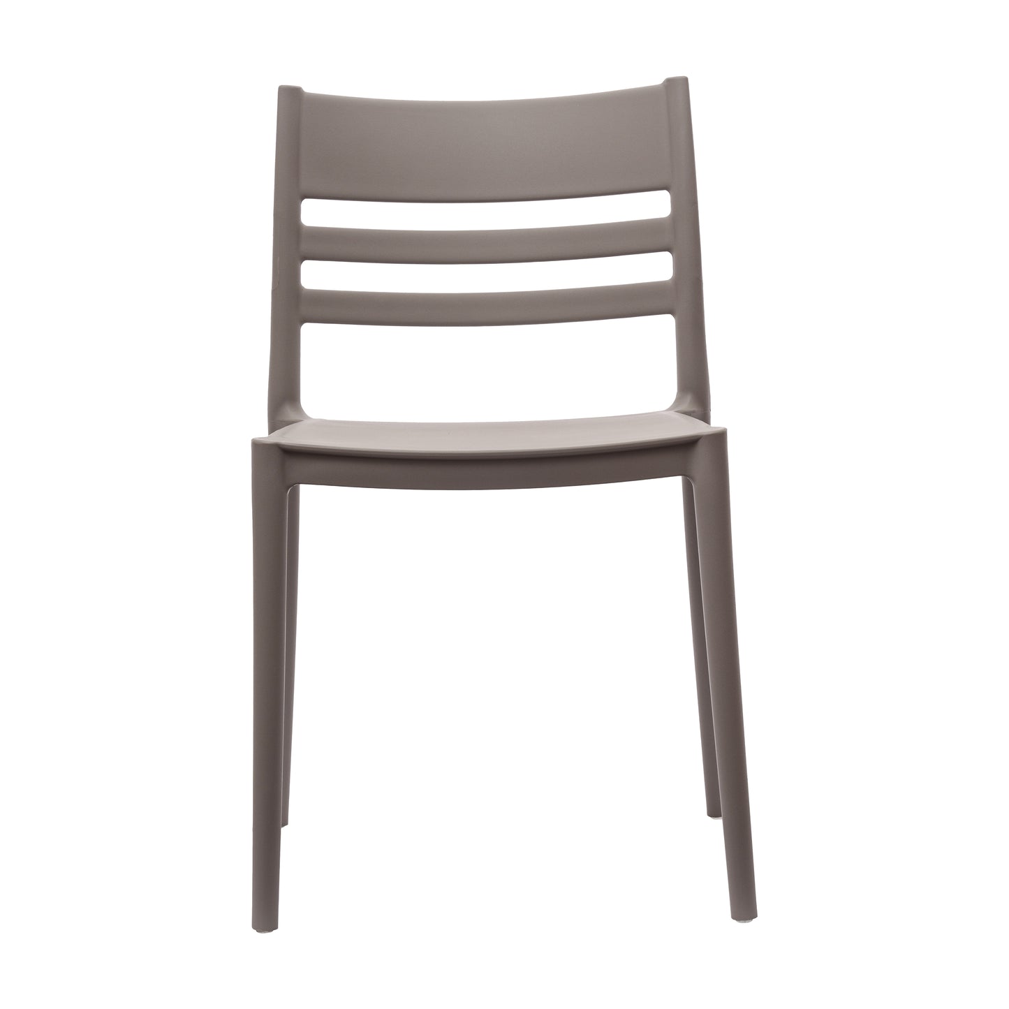 Bridgeport Indoor-Outdoor Stacking Patio Chair with Slatted Backrest, Commercial All-Weather Resin Chair in Gray Gray