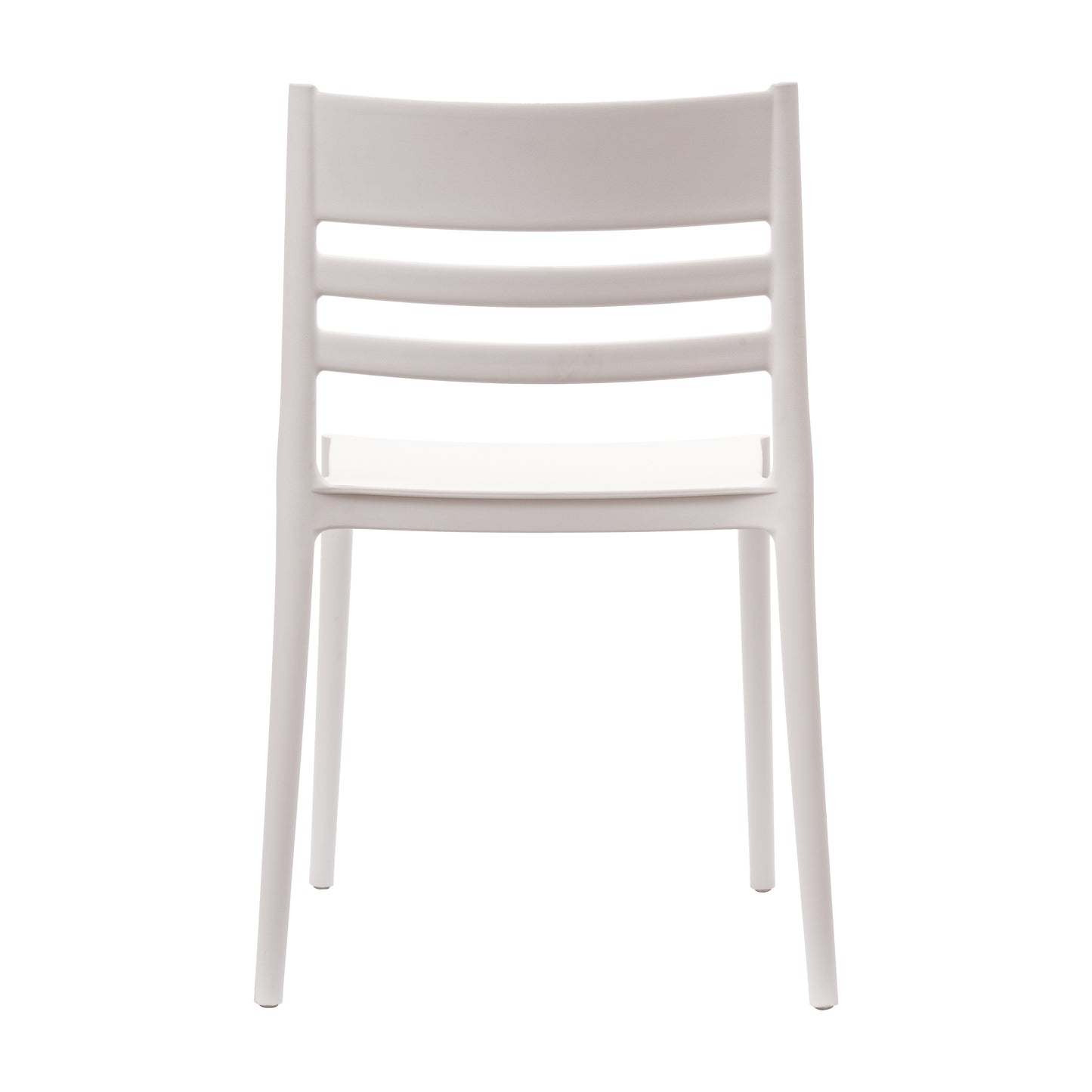 Bridgeport Indoor-Outdoor Stacking Patio Chair with Slatted Backrest, Commercial All-Weather Resin Chair in White White