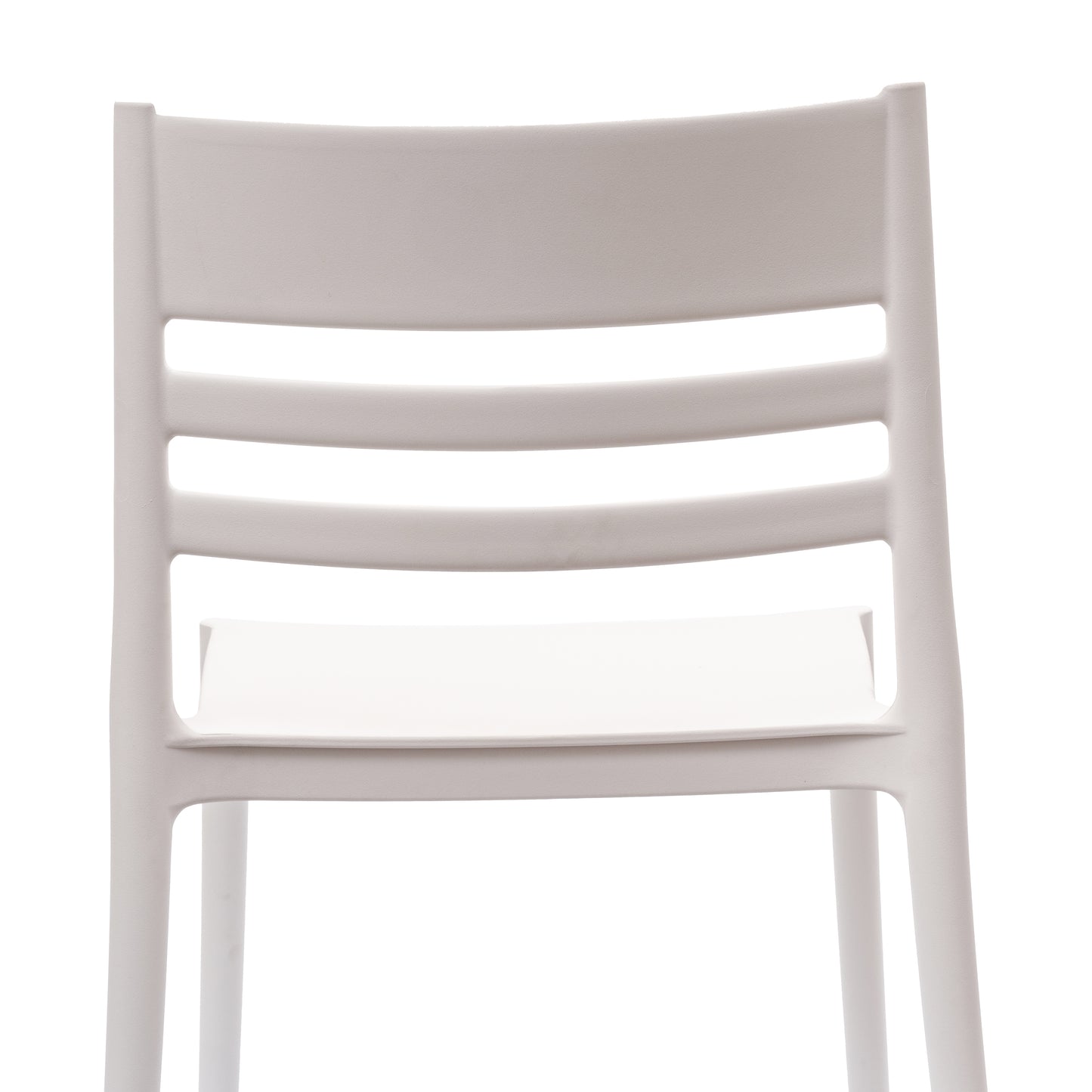 Bridgeport Indoor-Outdoor Stacking Patio Chair with Slatted Backrest, Commercial All-Weather Resin Chair in White White