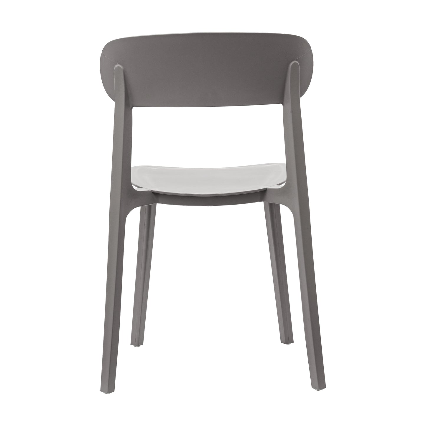 Dover Indoor-Outdoor Stacking Patio Chair with Curved Backrest, Commercial All-Weather Resin Chair in Gray Gray