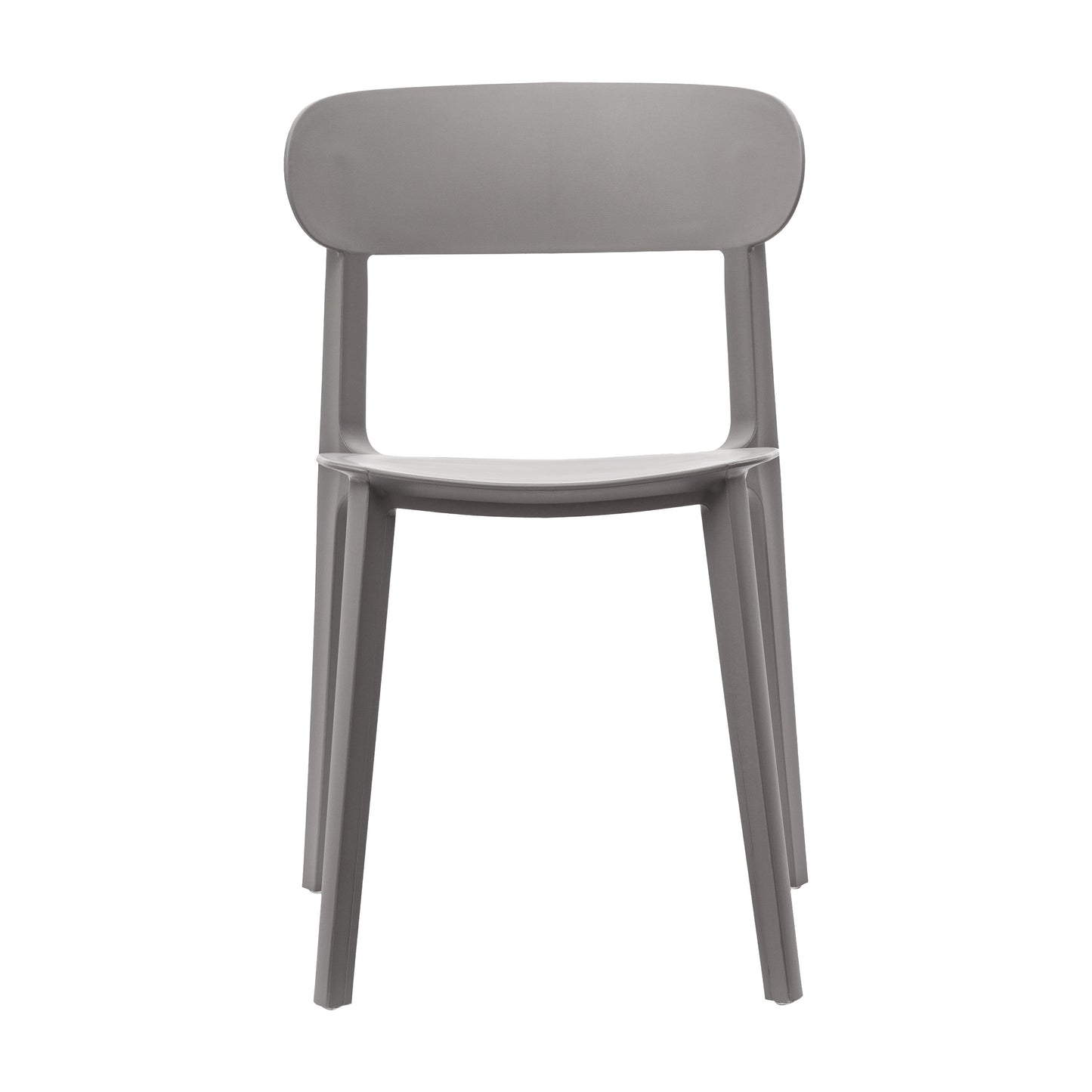 Dover Indoor-Outdoor Stacking Patio Chair with Curved Backrest, Commercial All-Weather Resin Chair in Gray Gray