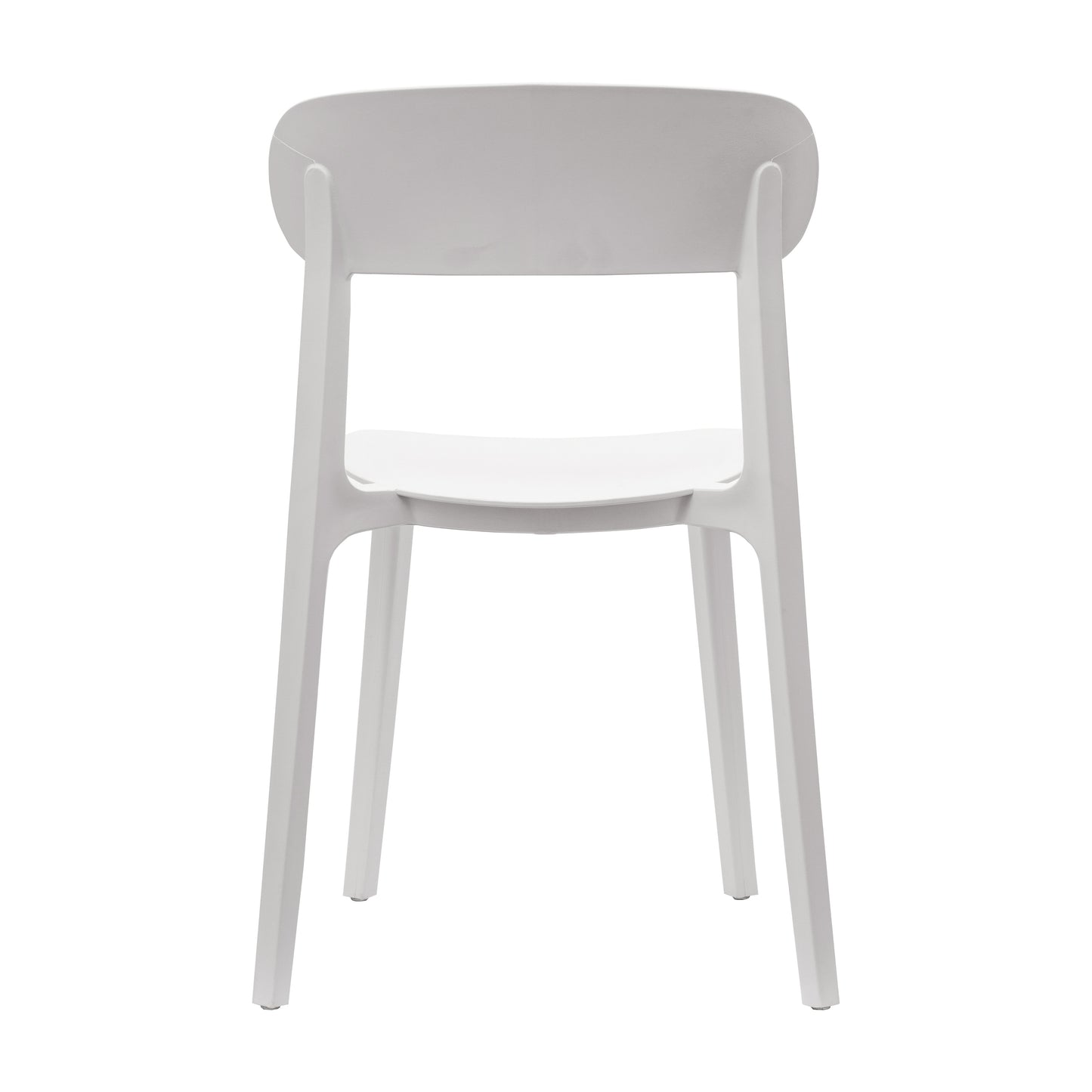 Dover Indoor-Outdoor Stacking Patio Chair with Curved Backrest, Commercial All-Weather Resin Chair in White White