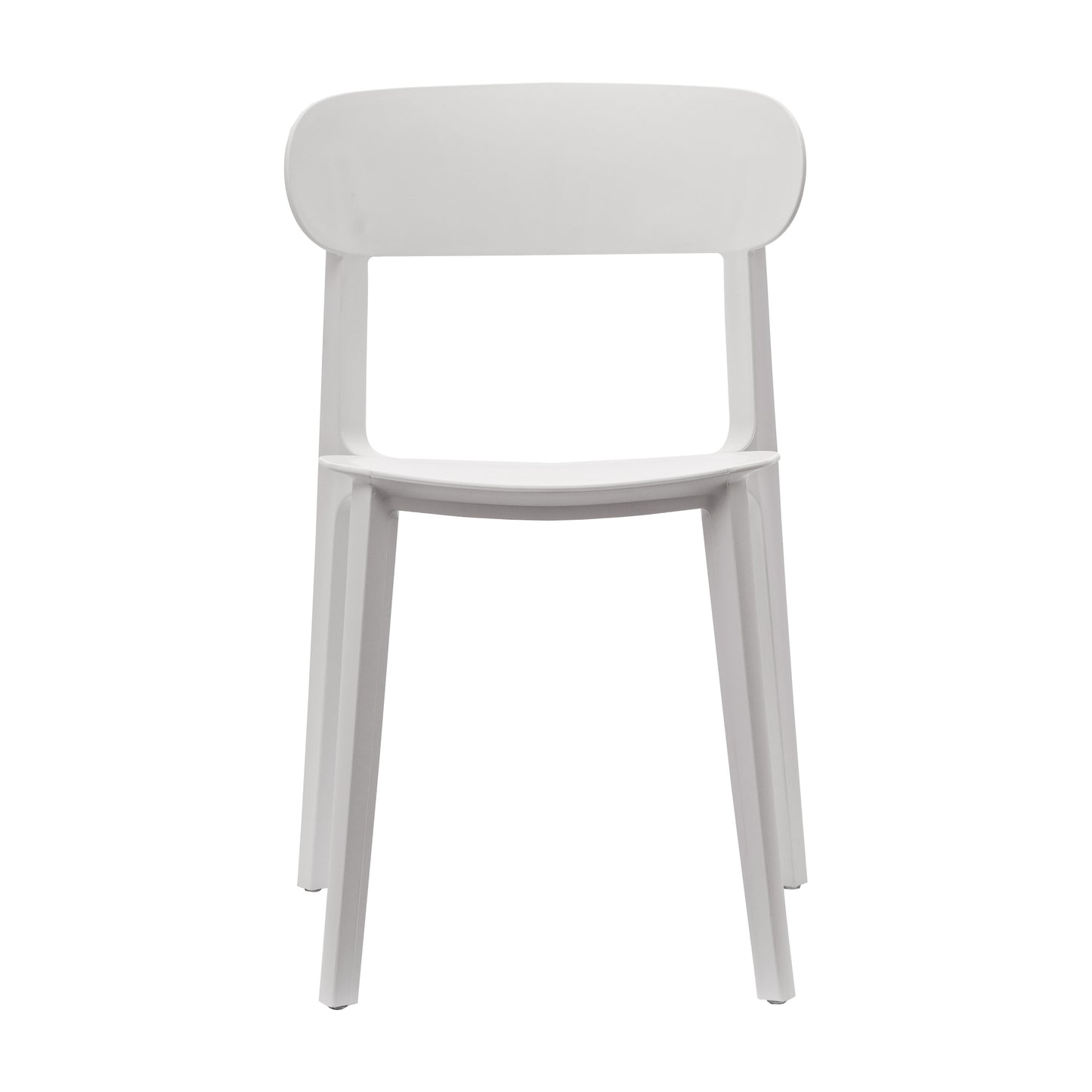 Dover Indoor-Outdoor Stacking Patio Chair with Curved Backrest, Commercial All-Weather Resin Chair in White White