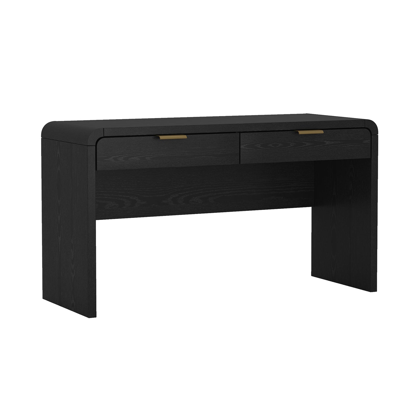 Grace Modern 54" Office Desk in Black (2-Drawer) DK001-GBK