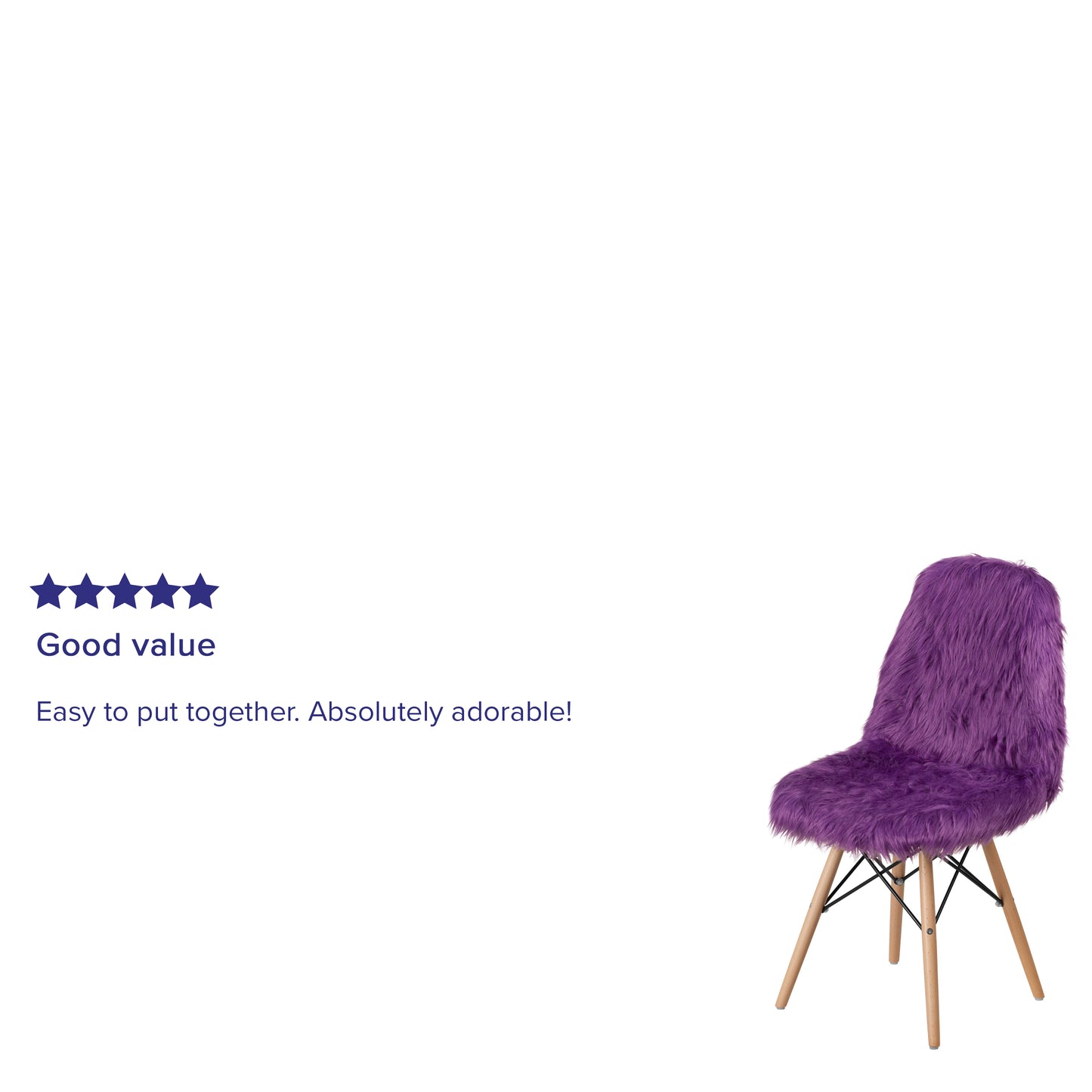 Calvin Shaggy Dog Purple Accent Chair Purple