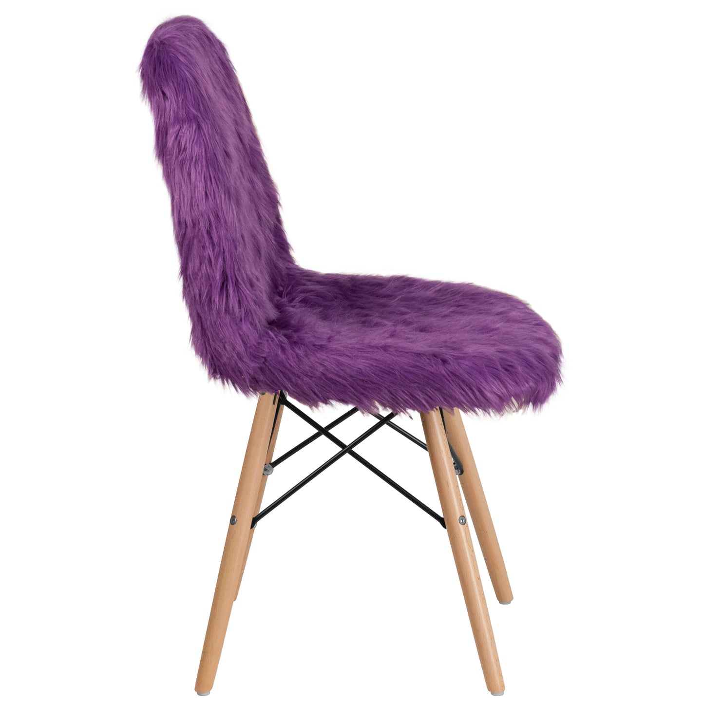 Calvin Shaggy Dog Purple Accent Chair Purple