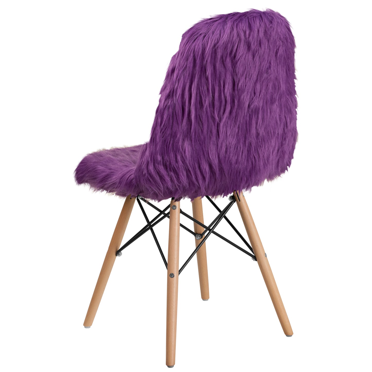 Calvin Shaggy Dog Purple Accent Chair Purple