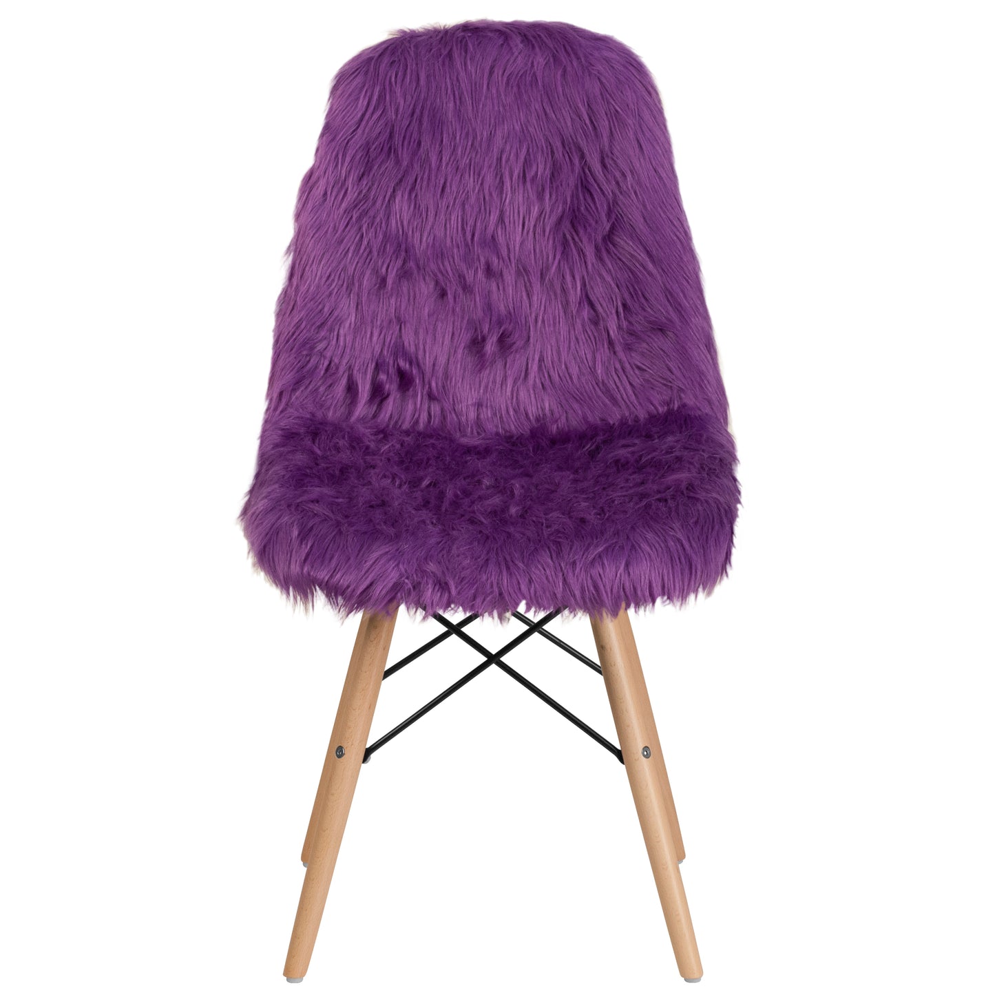Calvin Shaggy Dog Purple Accent Chair Purple