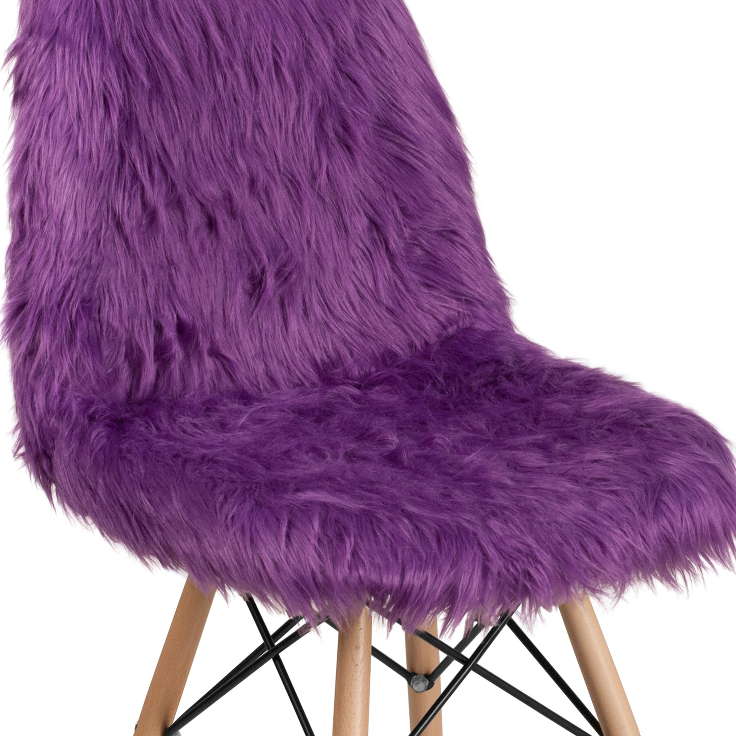 Calvin Shaggy Dog Purple Accent Chair Purple