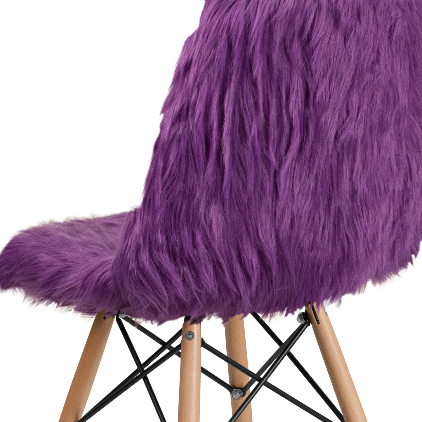 Calvin Shaggy Dog Purple Accent Chair Purple