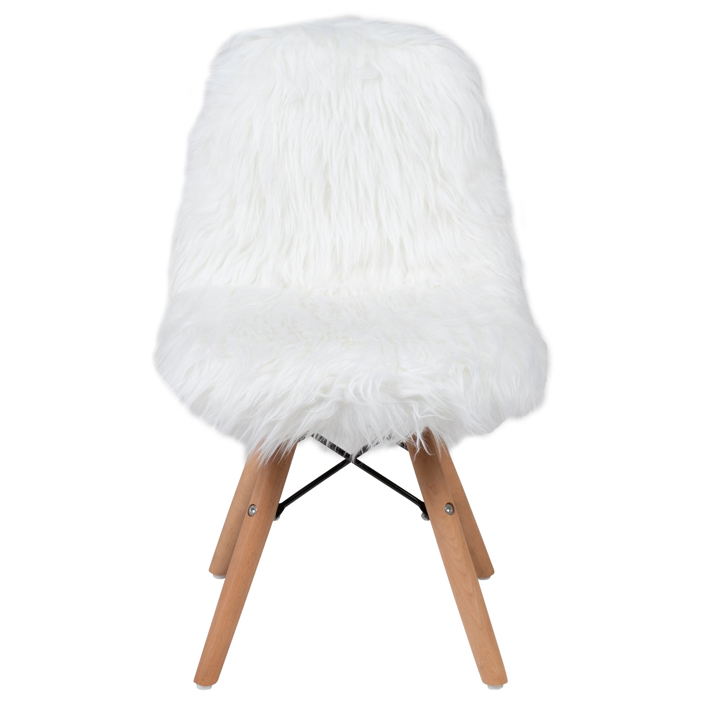 Cody Shaggy Faux Fur White Accent Chair - Shag Style Kids Chair for Ages 5-7 - Kids Playroom Chair White