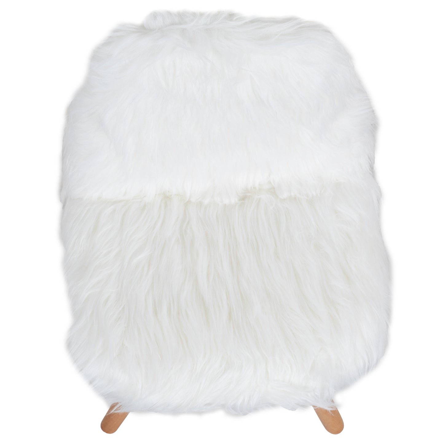 Cody Shaggy Faux Fur White Accent Chair - Shag Style Kids Chair for Ages 5-7 - Kids Playroom Chair White