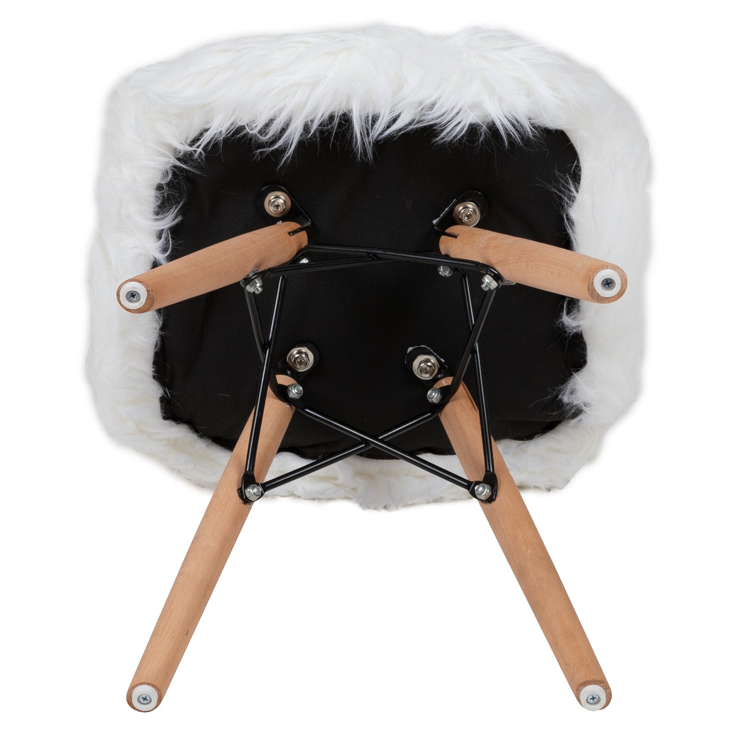 Cody Shaggy Faux Fur White Accent Chair - Shag Style Kids Chair for Ages 5-7 - Kids Playroom Chair White