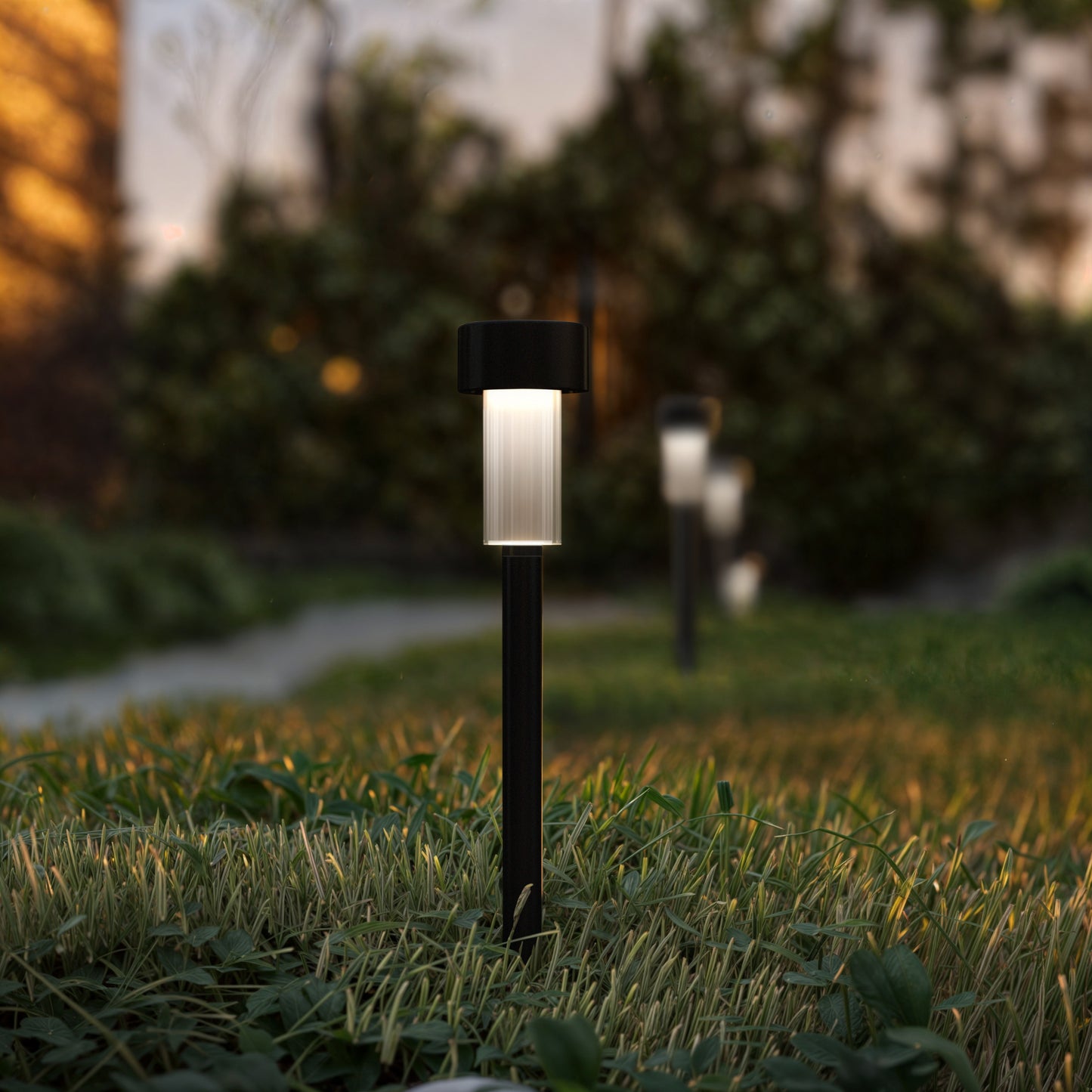 Hartford 12 Pack Black LED Solar Lights, Weather Resistant Outdoor Solar Powered Lights for Pathway, Garden, & Yard Black