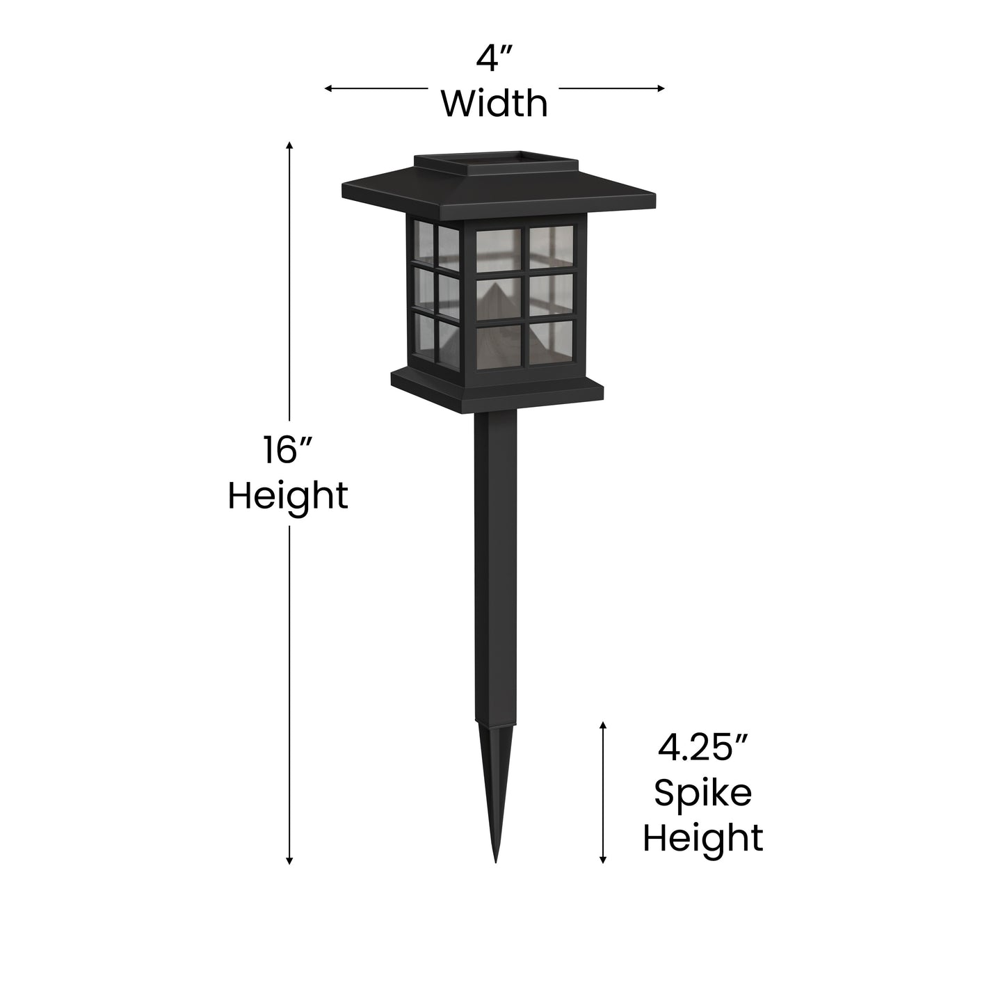 Halsey 8 Pack Black Lantern Style LED Solar Lights Weather Resistant Outdoor Solar Powered Lights for Pathway, Garden, & Yard Black