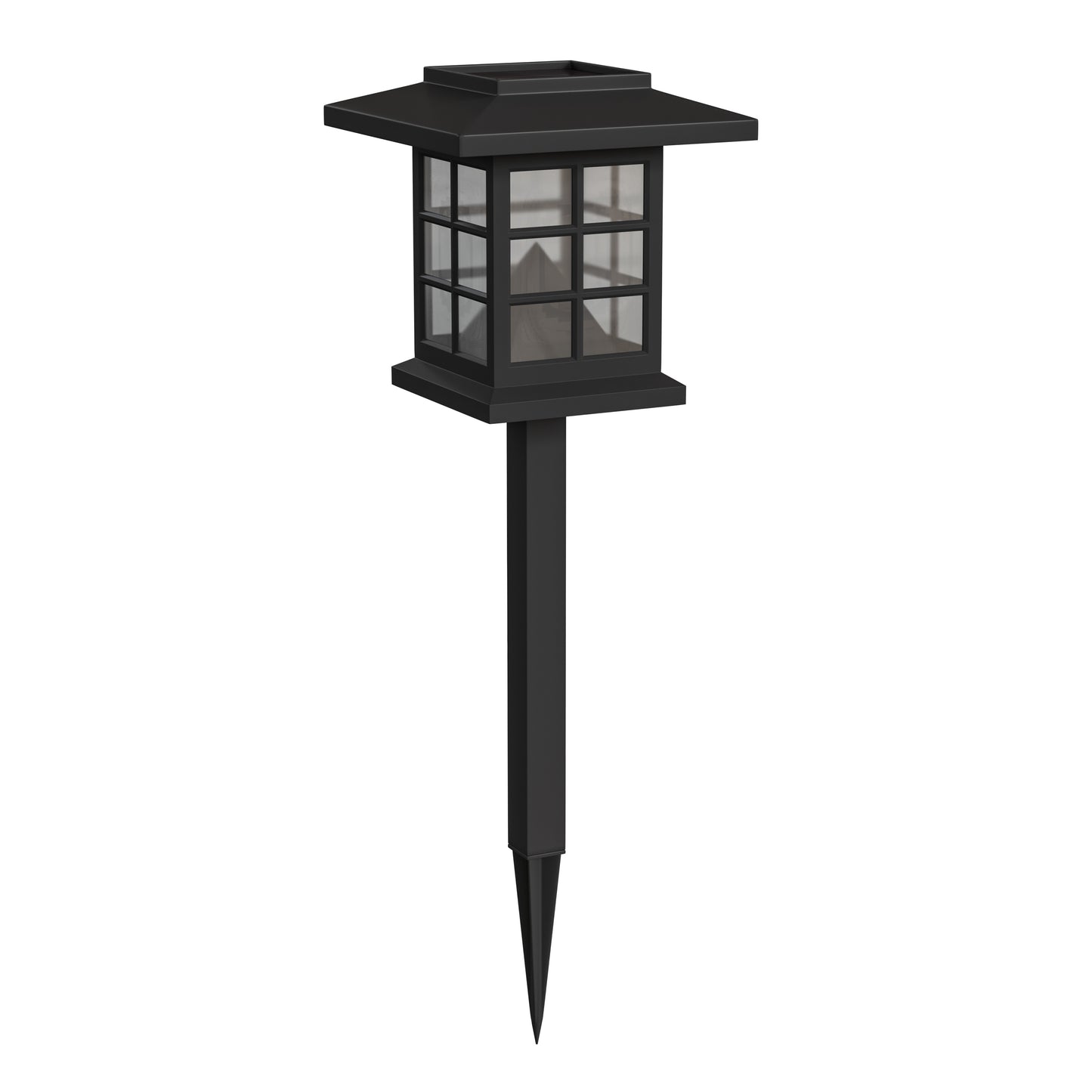 Halsey 8 Pack Black Lantern Style LED Solar Lights Weather Resistant Outdoor Solar Powered Lights for Pathway, Garden, & Yard Black