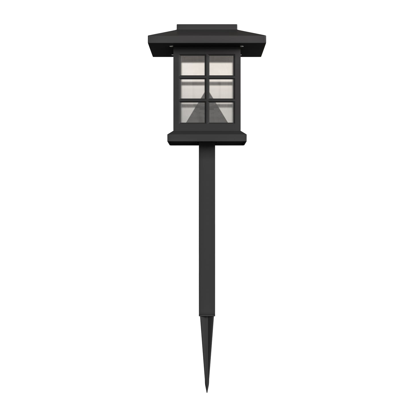 Halsey 8 Pack Black Lantern Style LED Solar Lights Weather Resistant Outdoor Solar Powered Lights for Pathway, Garden, & Yard Black